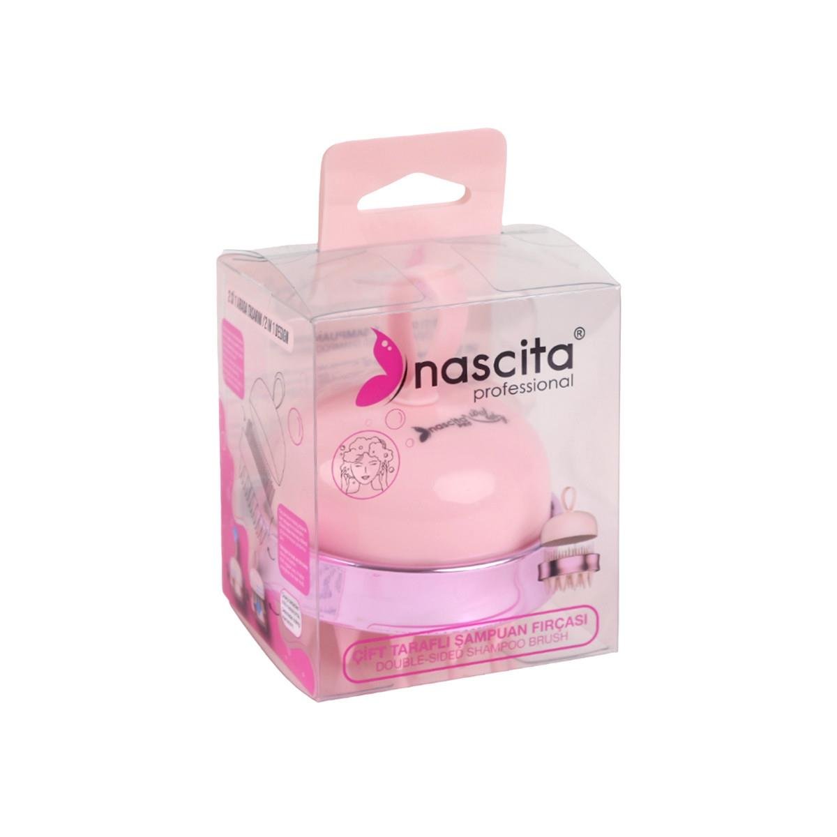 ÇİFT TARAFLI PEMBE ŞAMPUAN FIRÇASI