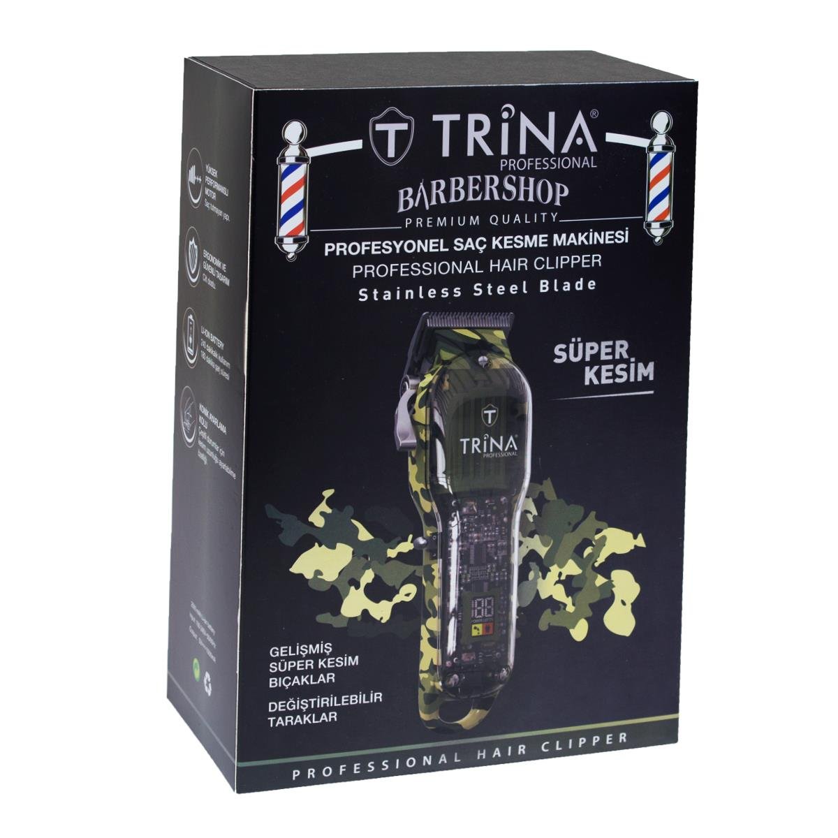 Trina Saç Kesme Makinesi Kamuflaj Desenli - 55