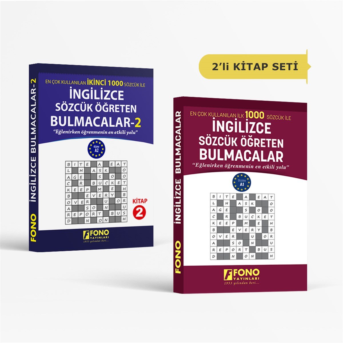 İngilizce Sözcük Öğreten Bulmacalar 1 - 2 (2 KİTAP – 208 BULMACA)