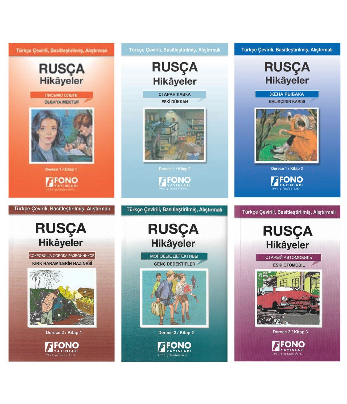 Rusça-Türkçe Hikayeler (6 Kitap Set) (derece 1-2)