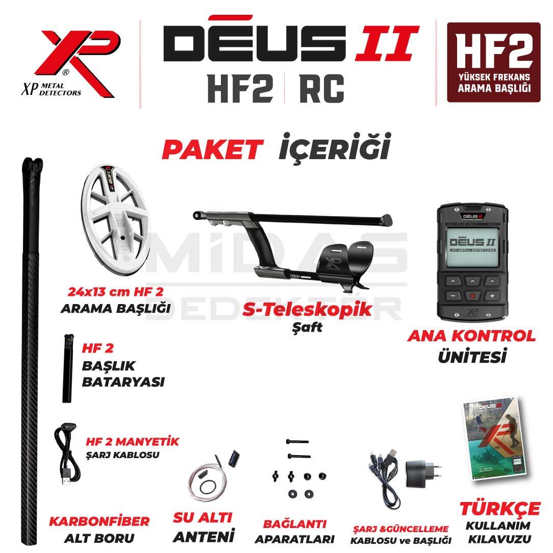 DEUS 2 - 24x13cm HF2 Başlıklı , Ana Kontrol Üniteli Dedektör