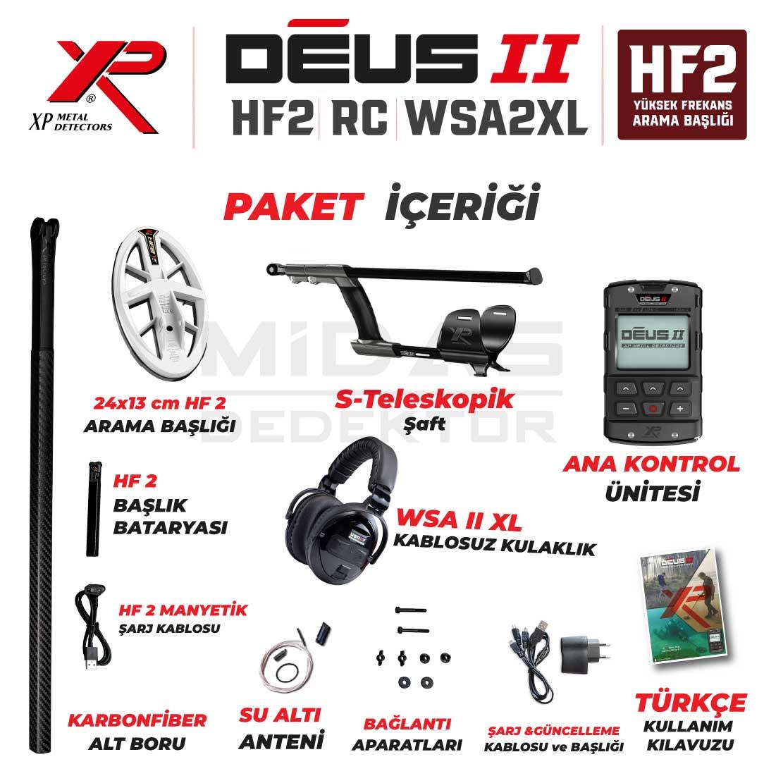 DEUS 2 - 24x13cm HF2 Başlıklı , Ana Kontrol Üniteli Dedektör