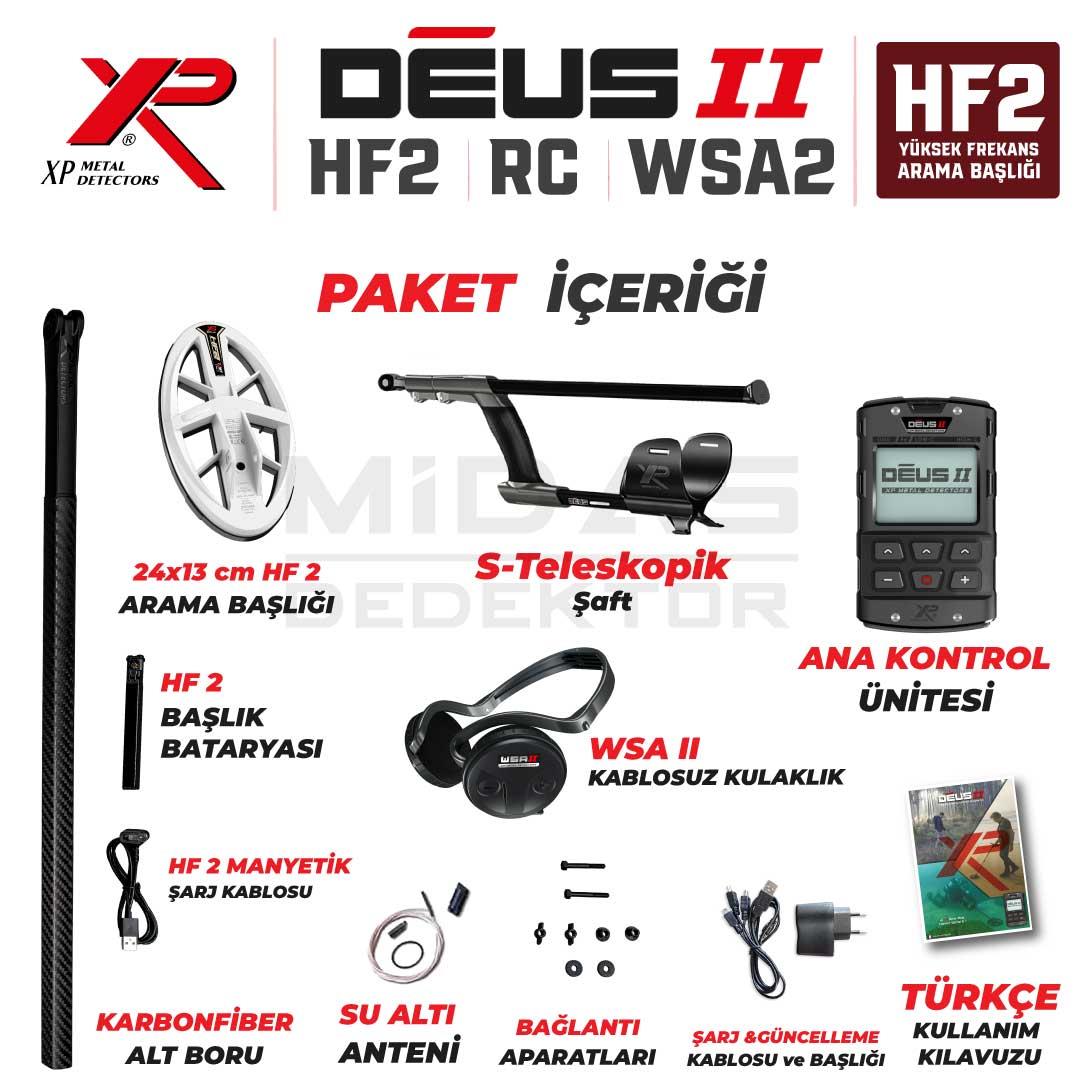 DEUS 2 - 24x13cm HF2 Başlıklı , Ana Kontrol Üniteli Dedektör