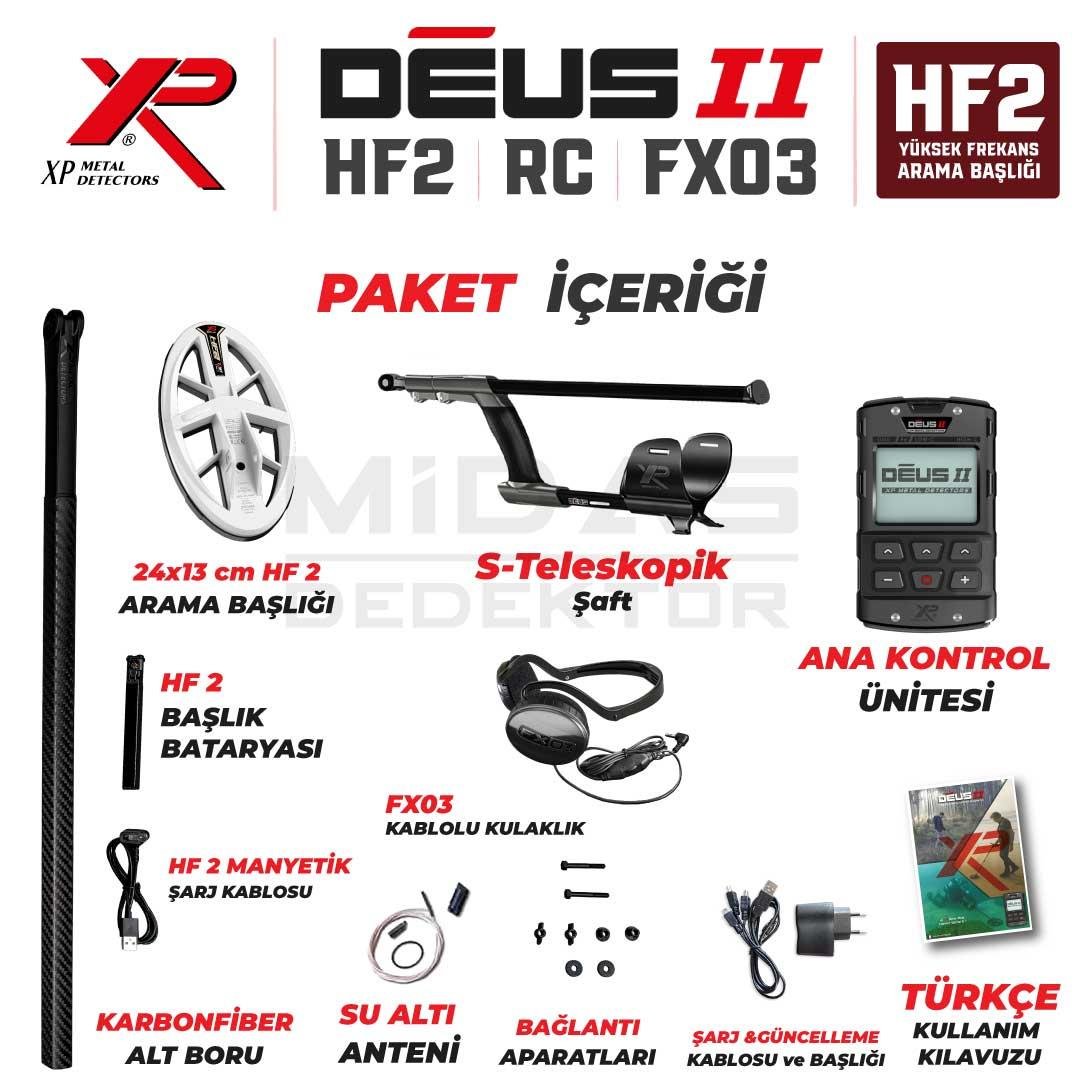 DEUS 2 - 24x13cm HF2 Başlıklı , Ana Kontrol Üniteli Dedektör