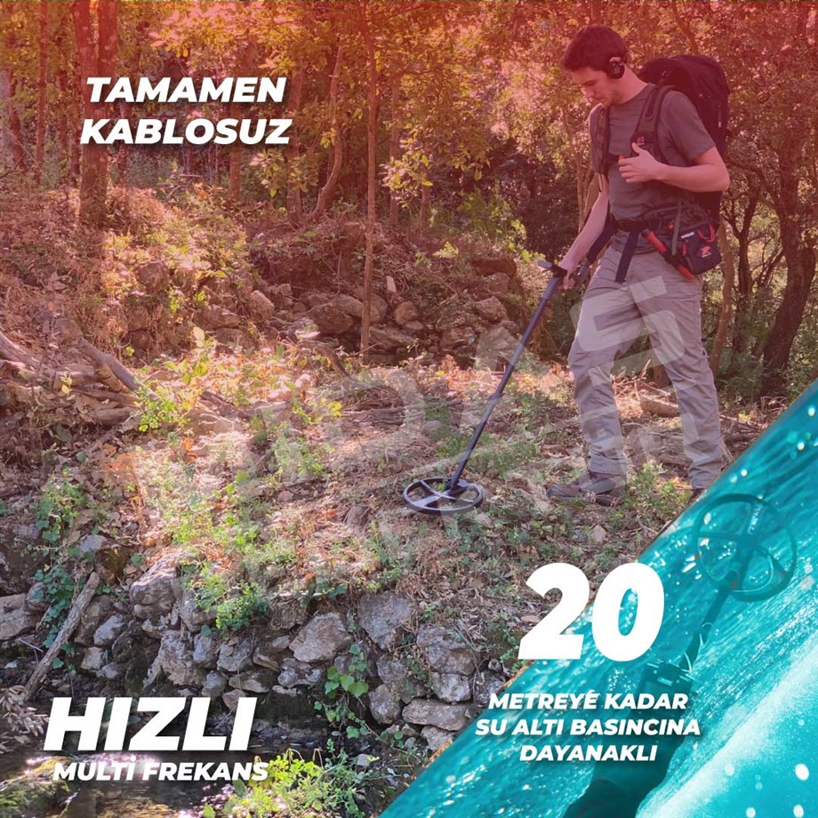 DEUS 2 - 28cm FMF Başlık, Ana Kontrol Ünitesi (RC), BH-01 Kablolu Su Geçirmez Kulaklık