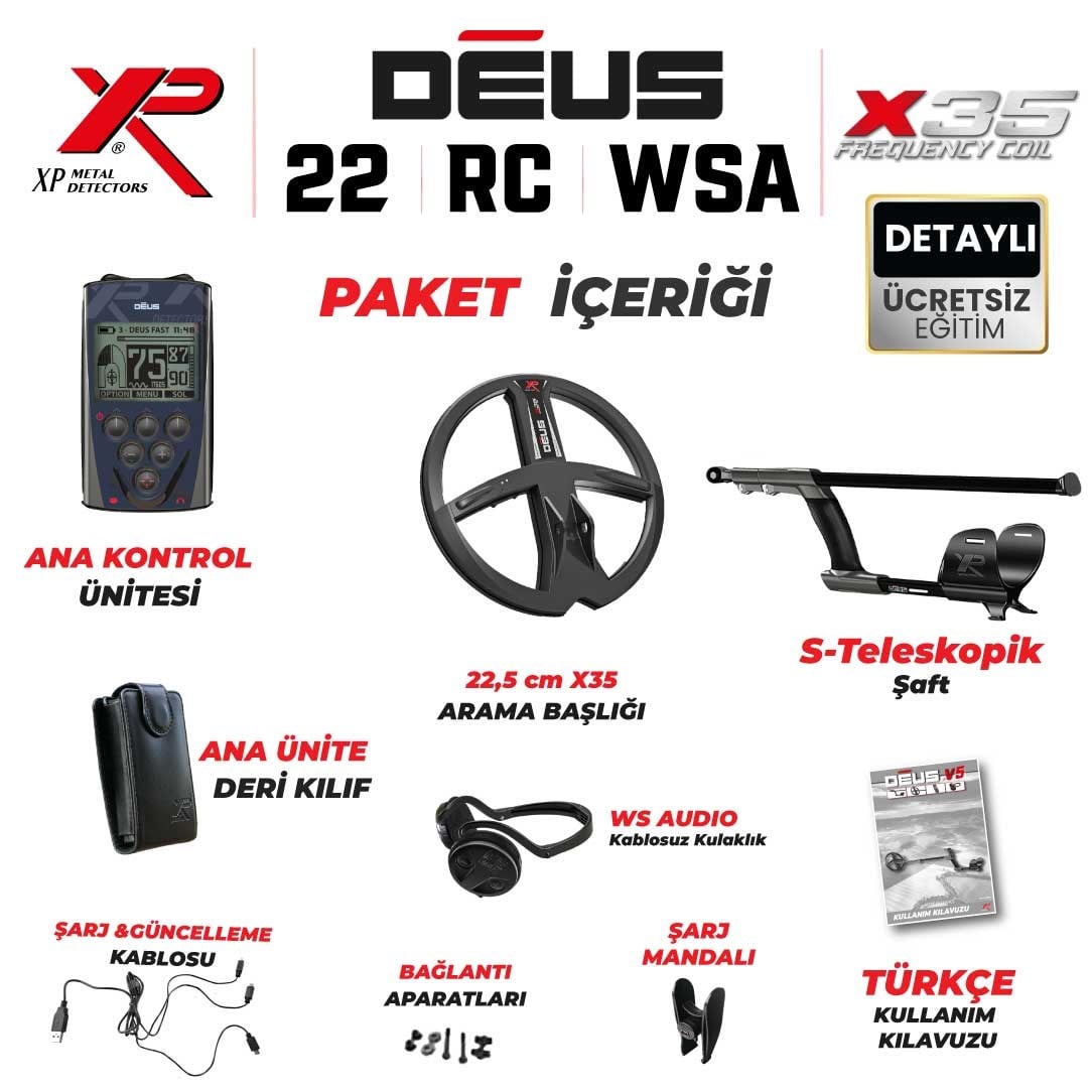 DEUS - 22,5cm X35 Başlık, Ana Kontrol Ünitesi (RC), WSAUDIO Kulaklık - FULL PAKET
