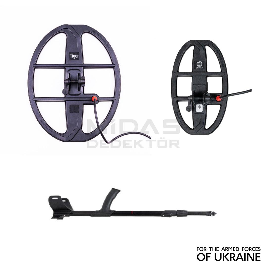 GAUSS MD Dedektör – TIGER 33x25,5cm + SNIPER 25x15cm Başlık – Pinpointer + Kulaklık