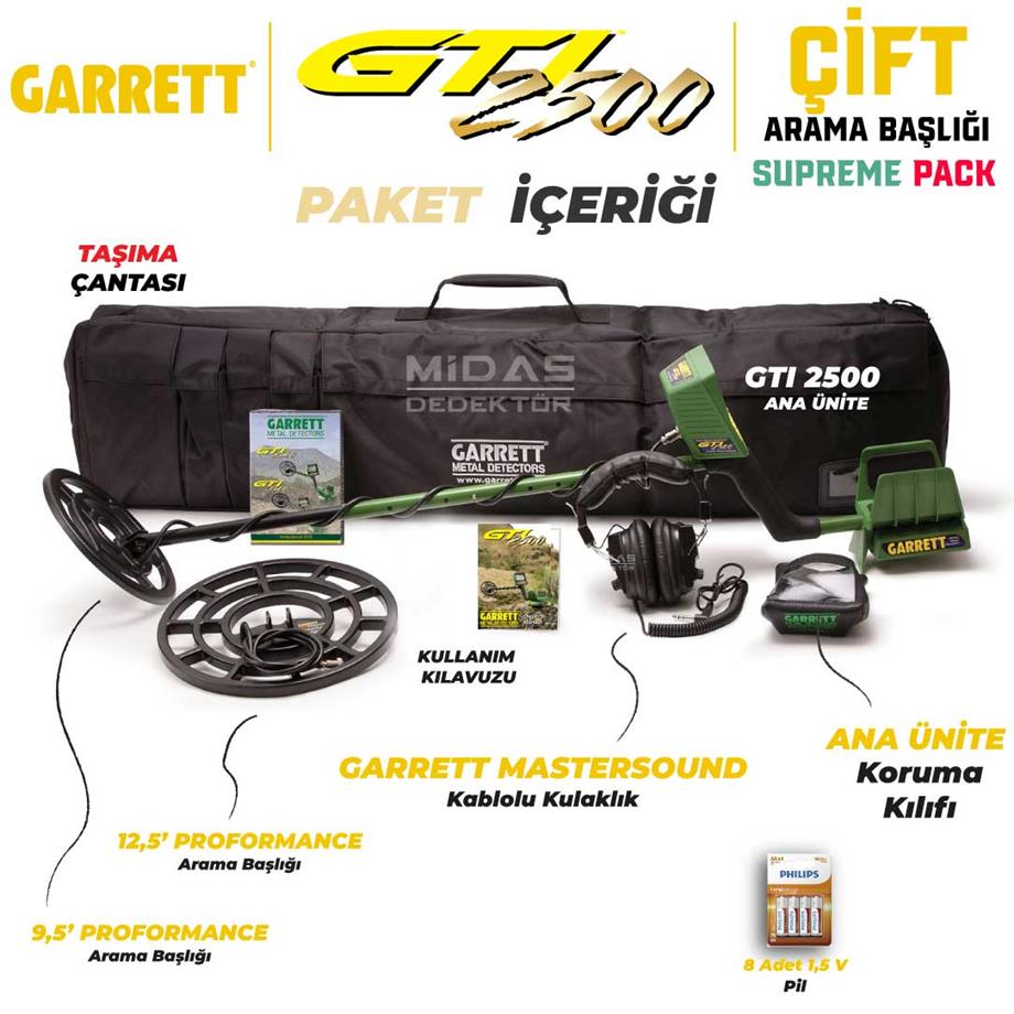 GTI 2500 DEDEKTÖR SUPREME PACKAGE (9,5 '' VE 12,5'' BAŞLIKLI)