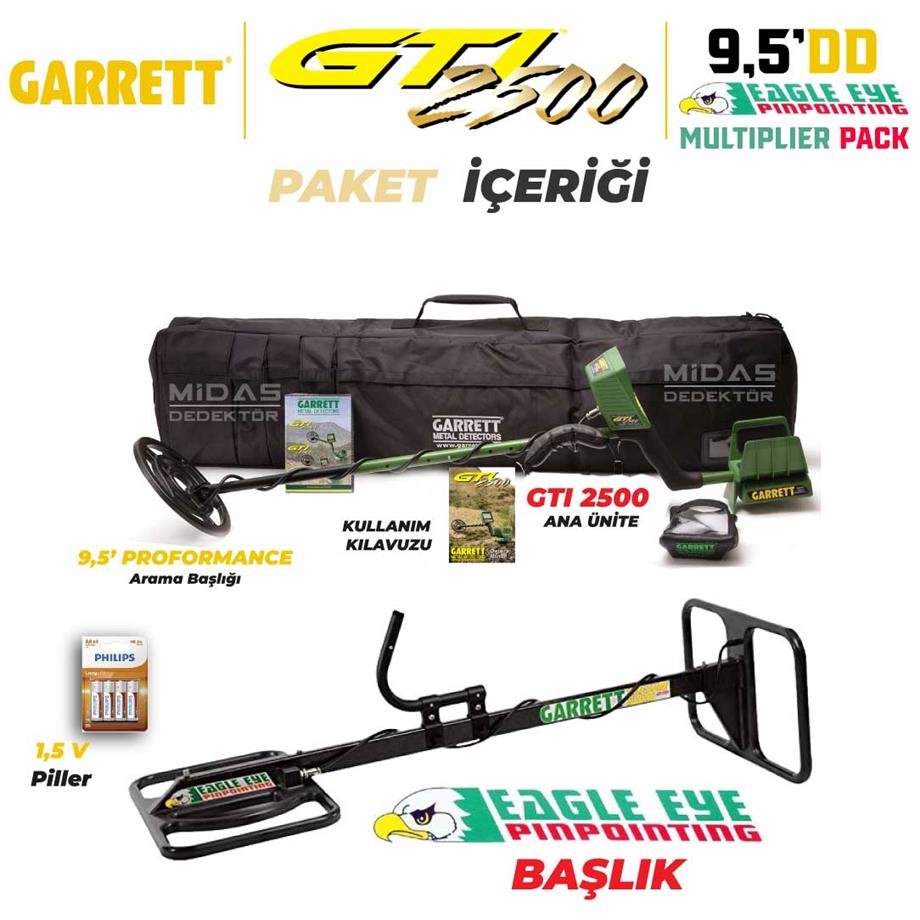 GTI 2500 DEFİNE DEDEKTÖRÜ TREASURE HOUND EAGLE EYE DEPTH MULTİPLİER PAKET (9,5 İNCH VE EAGLEEYE BAŞLIK)