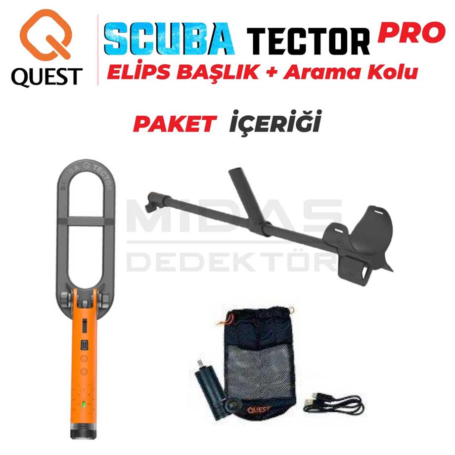 SCUBA TECTOR PRO ELİPS BAŞLIKLI 25X9CM + ARAMA KOLU