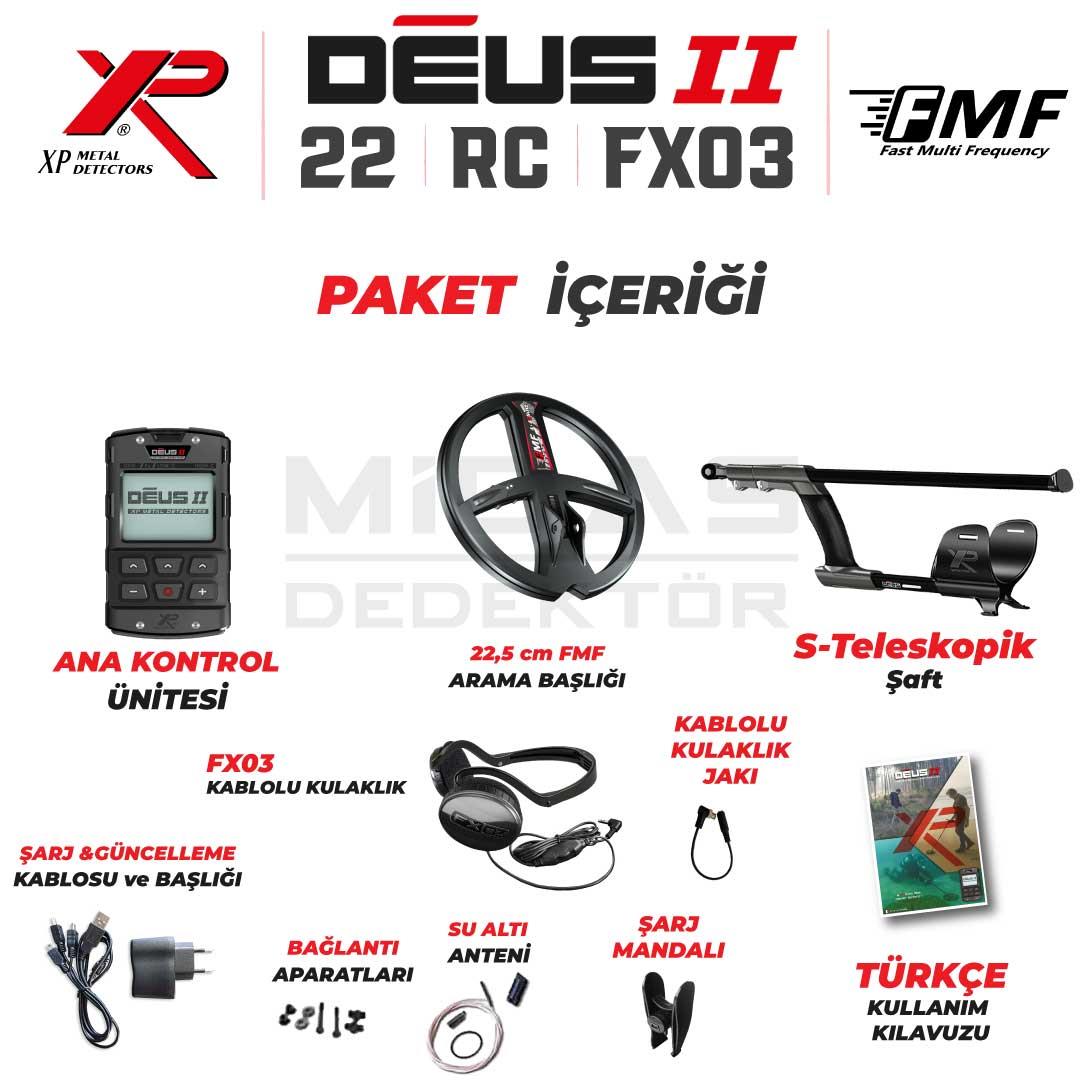 DEUS 2 22,5CM FMF BAŞLIK,ANA KONTROL ÜNİTESİ,FX03 KULAKLIK