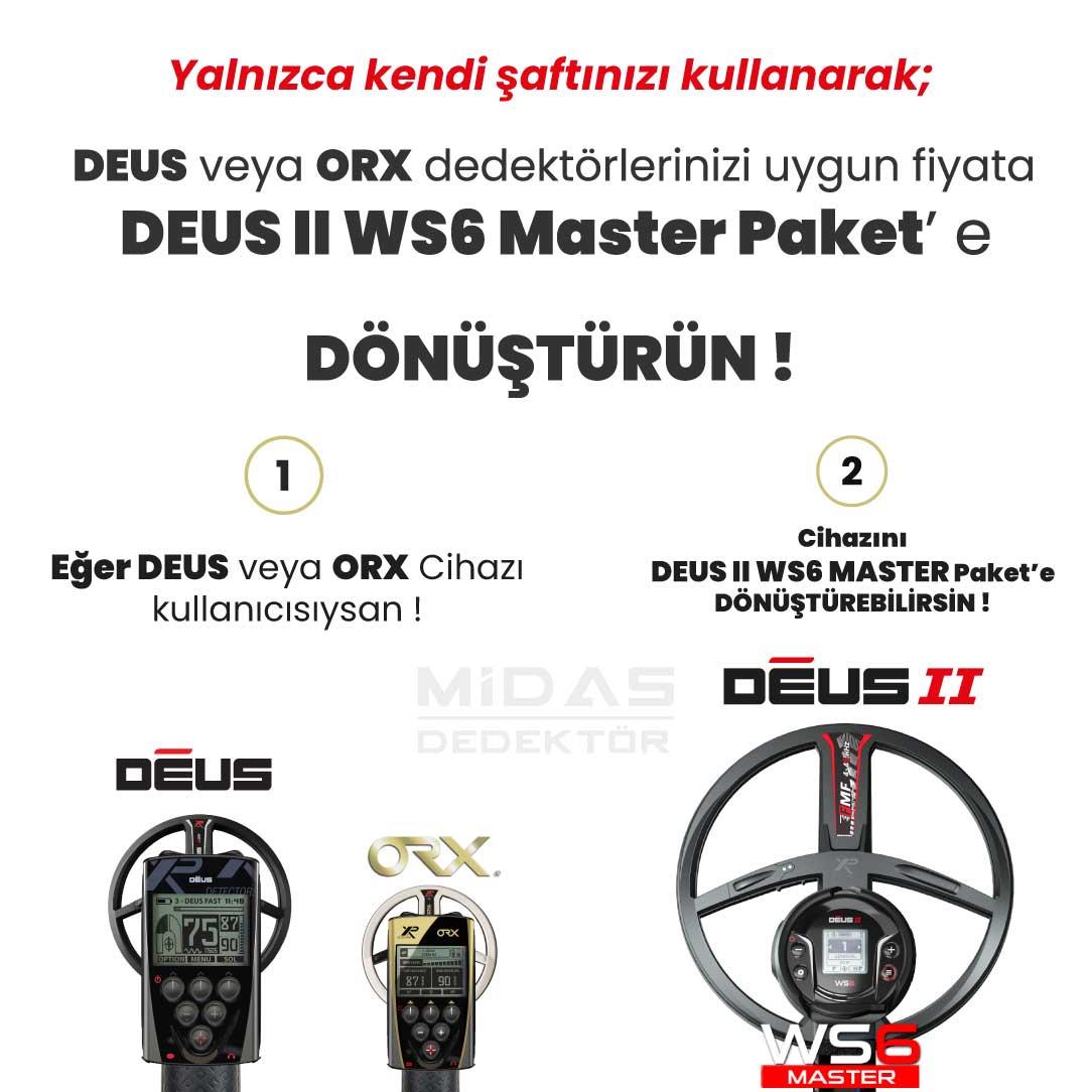 Deus 2 Dedektör- DÖNÜŞÜM PAKETİ - 22cm FMF Başlık, WS6 Master