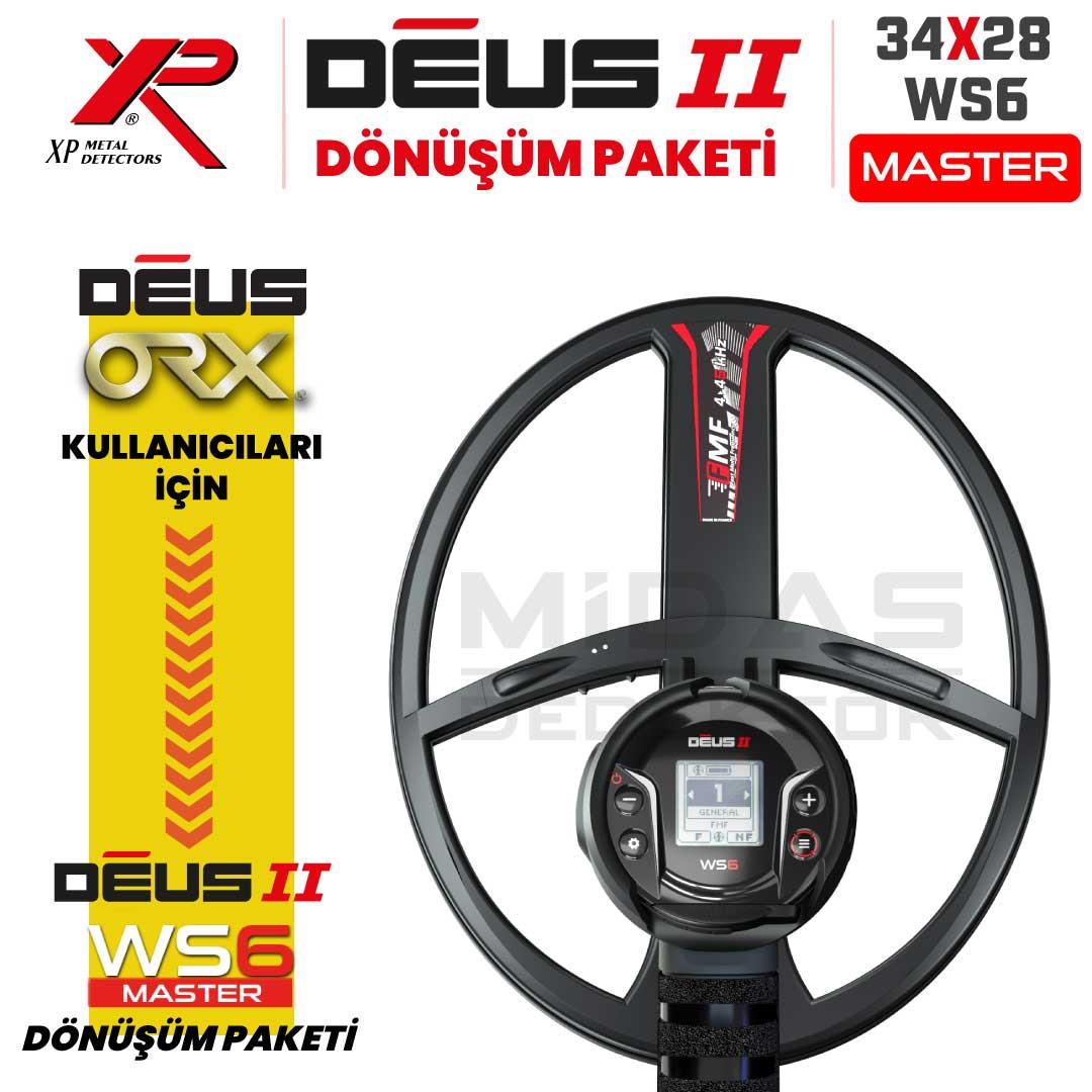 Deus 2 Dedektör- DÖNÜŞÜM PAKETİ - 34x28cm FMF Başlık, WS6 Master