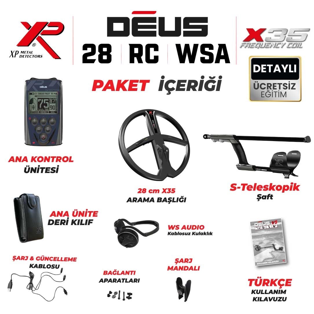 DEUS - 28cm X35 Başlık, Ana Kontrol Ünitesi (RC), WSAUDIO Kulaklık - FULL PAKET