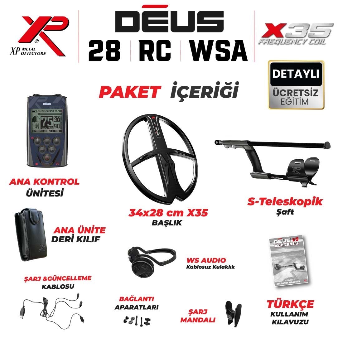DEUS - 34x28cm X35 Başlık, Ana Kontrol Ünitesi (RC), WSAUDIO Kulaklık - FULL PAKET