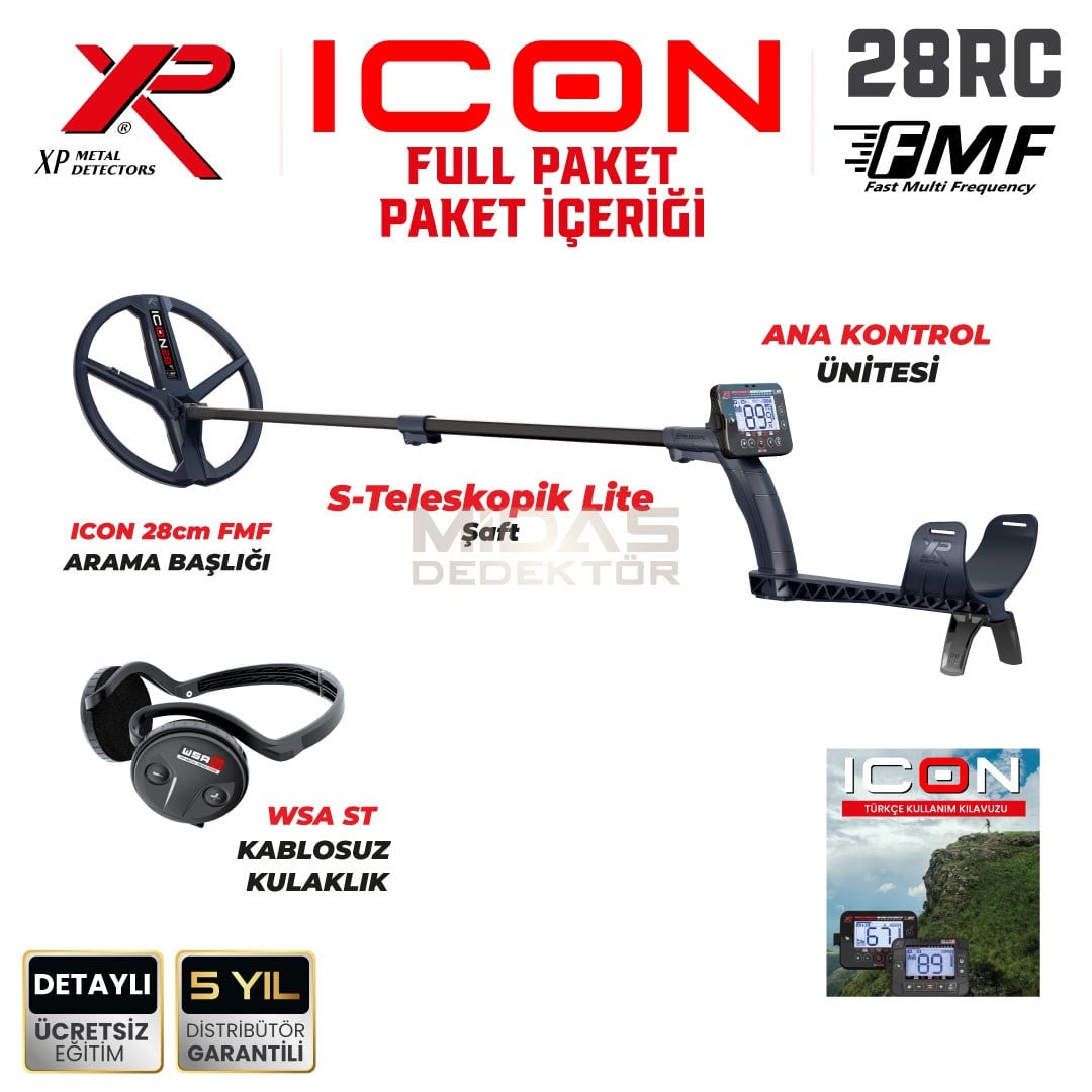 XP ICON Dedektör – FULL Paket WSA ST Kulaklık
