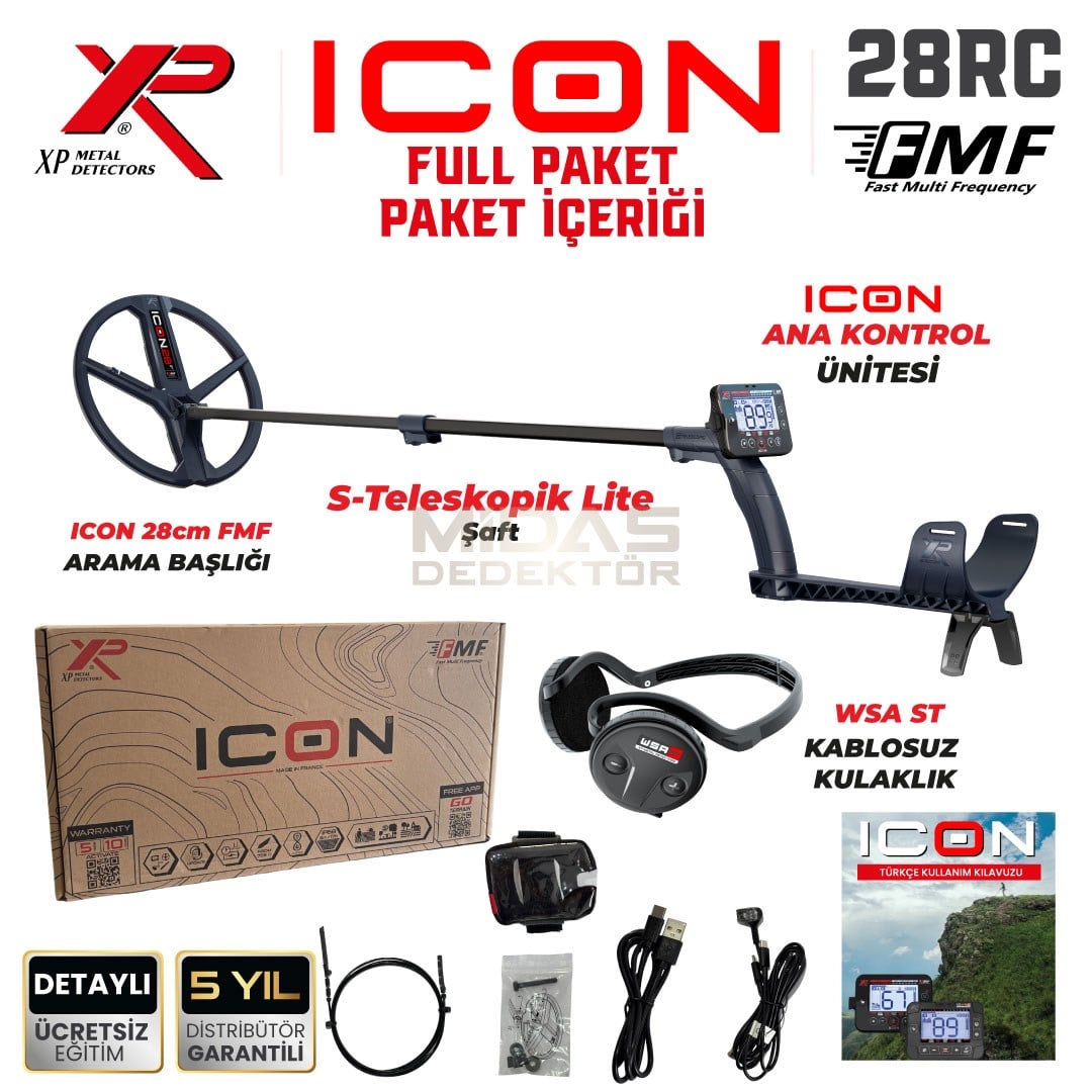 XP ICON Dedektör – FULL Paket WSA ST Kulaklık
