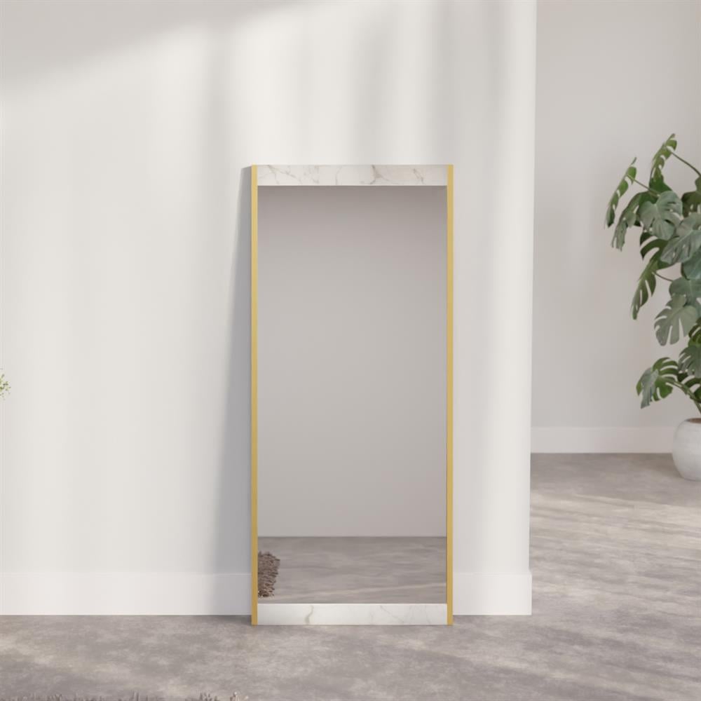 Zelda Beyaz Mermer Dekoratif Ayna