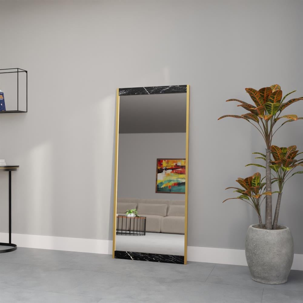 Zelda Siyah Mermer Dekoratif Ayna