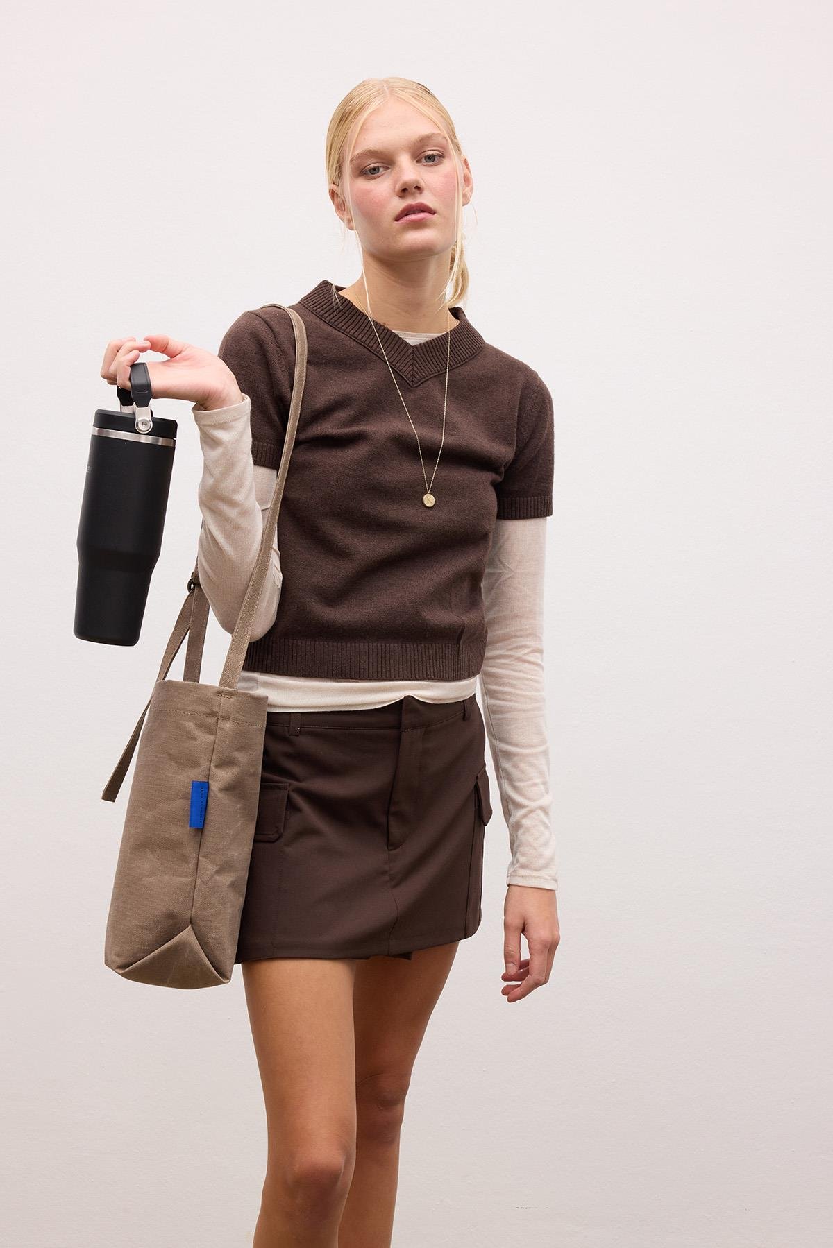 Huge Element Boottle Bag Kahverengi