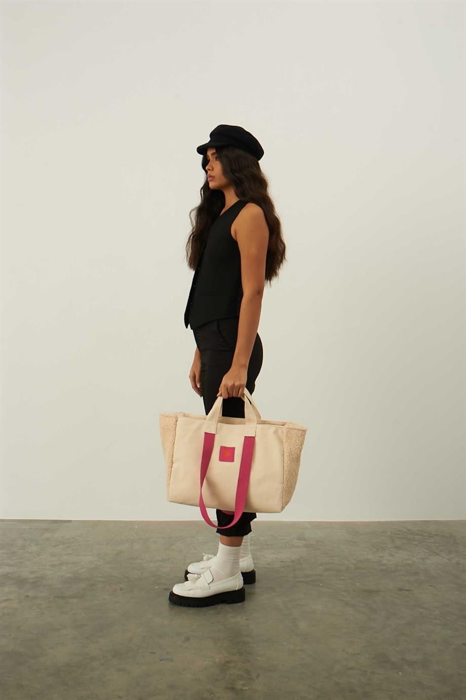 Huge Extra Large Teddy Bag Ecru