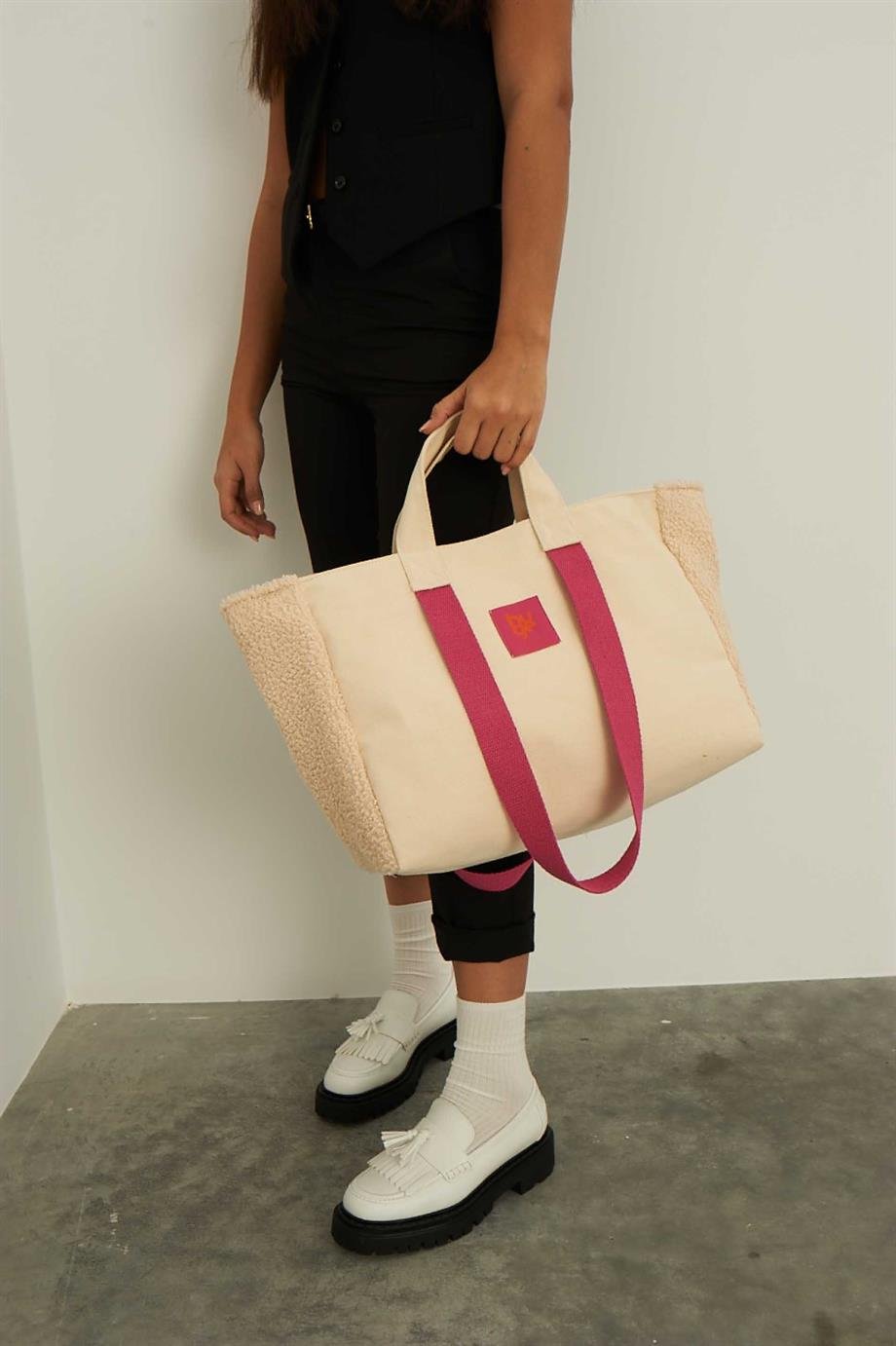 Huge Extra Large Teddy Bag Ecru