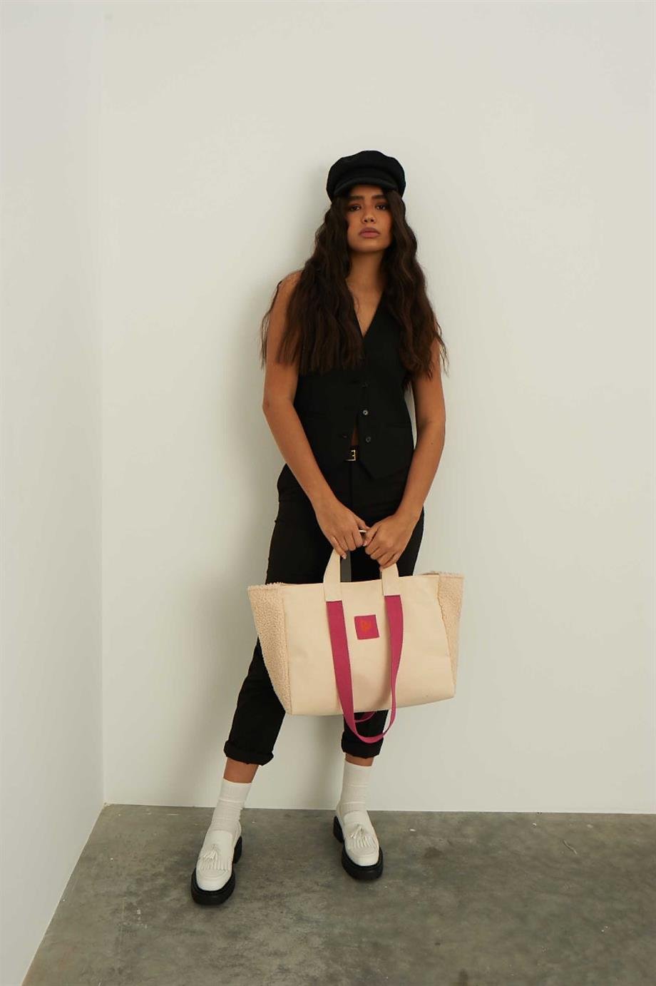 Huge Extra Large Teddy Bag Ecru