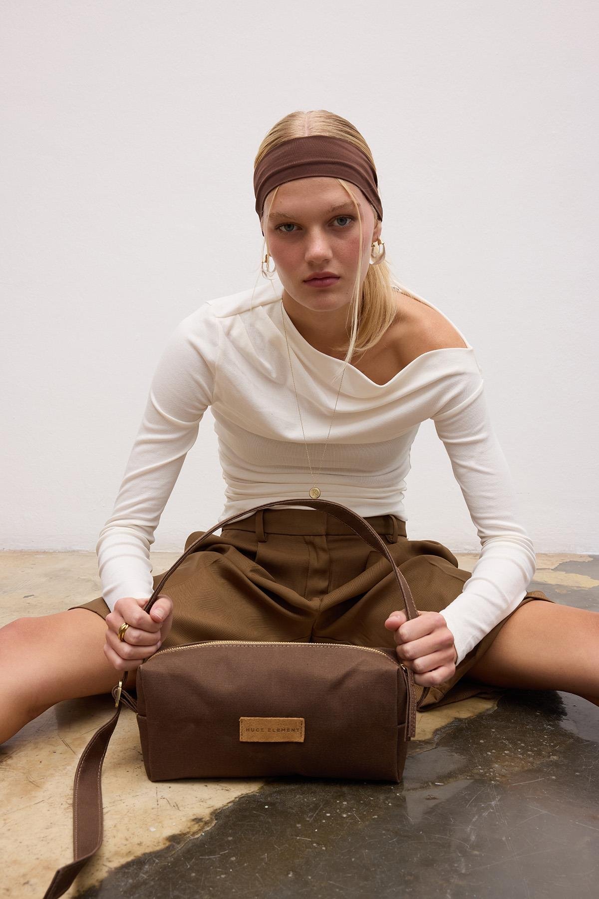 Huge Latice Bag Brown