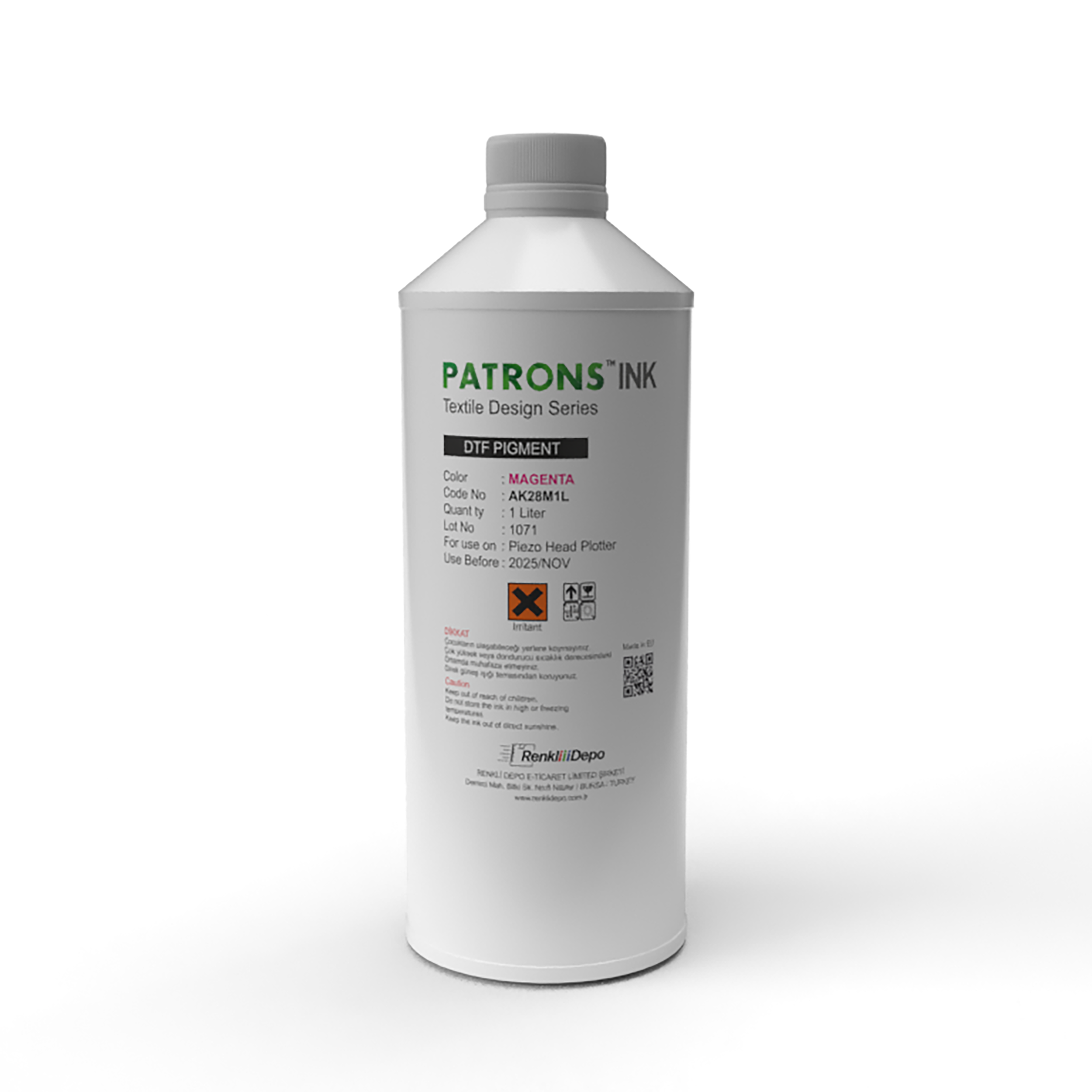 Patrons DTF Baskı Mürekkep Boya 1lt