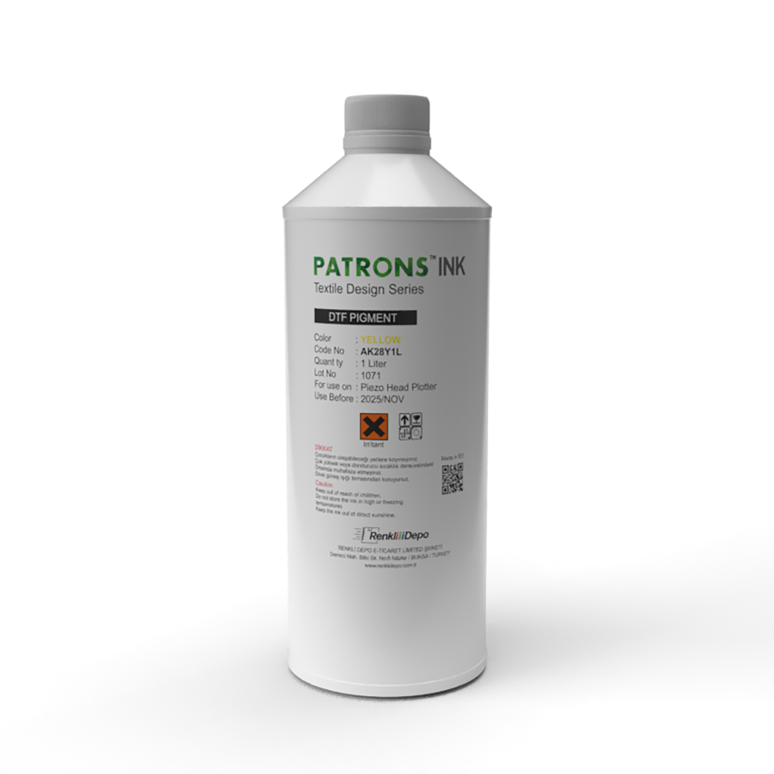 Patrons DTF Baskı Mürekkep Boya 1lt