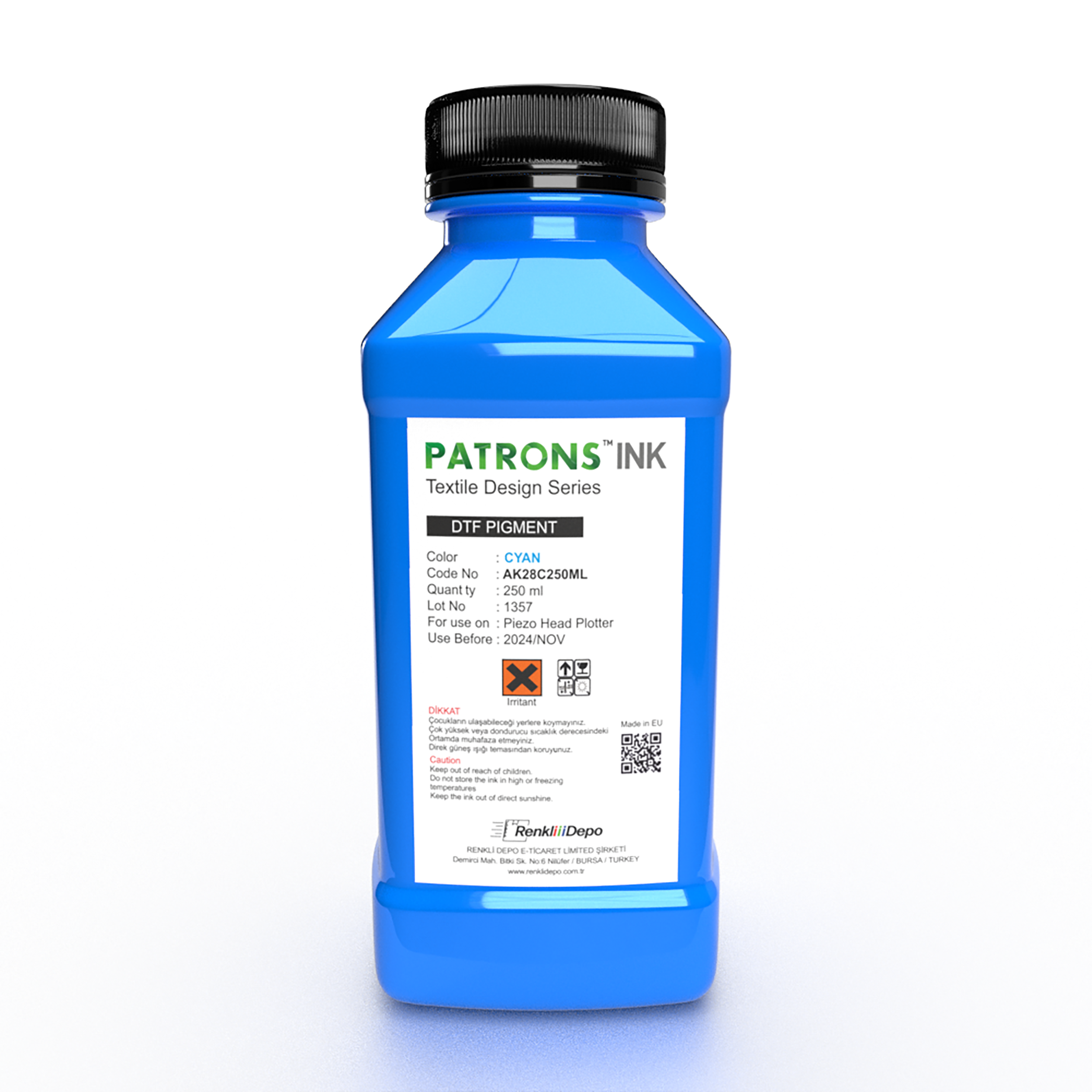 Patrons DTF Baskı Mürekkep Boya 250 ml