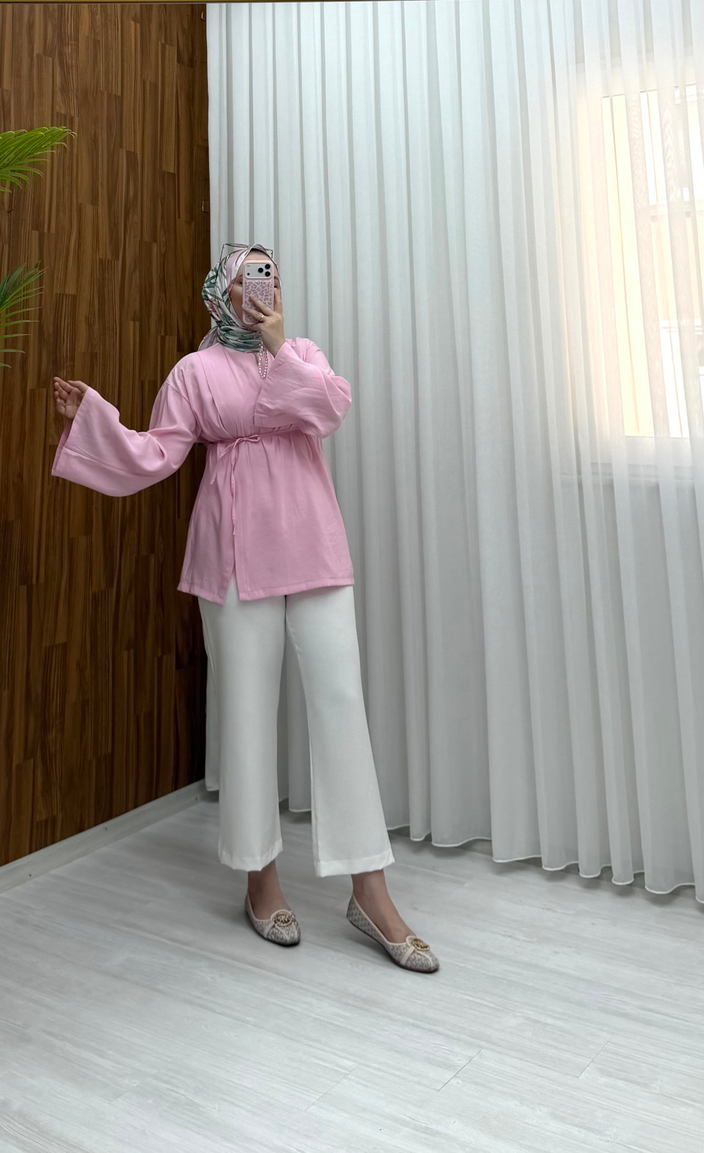 Newshe Yırtmaç Detay Tunik Pembe 1009 