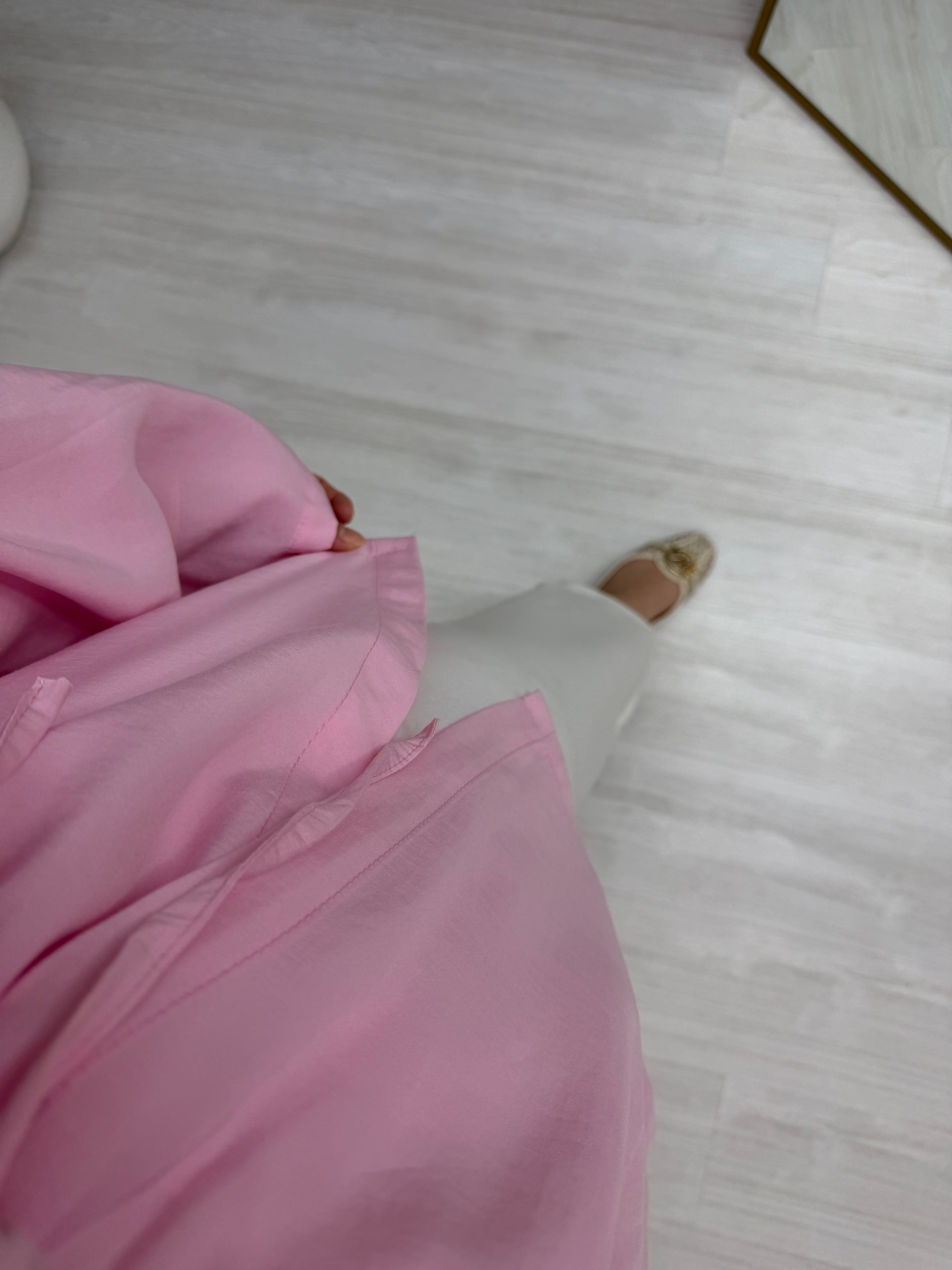 Newshe Yırtmaç Detay Tunik Pembe 1009 