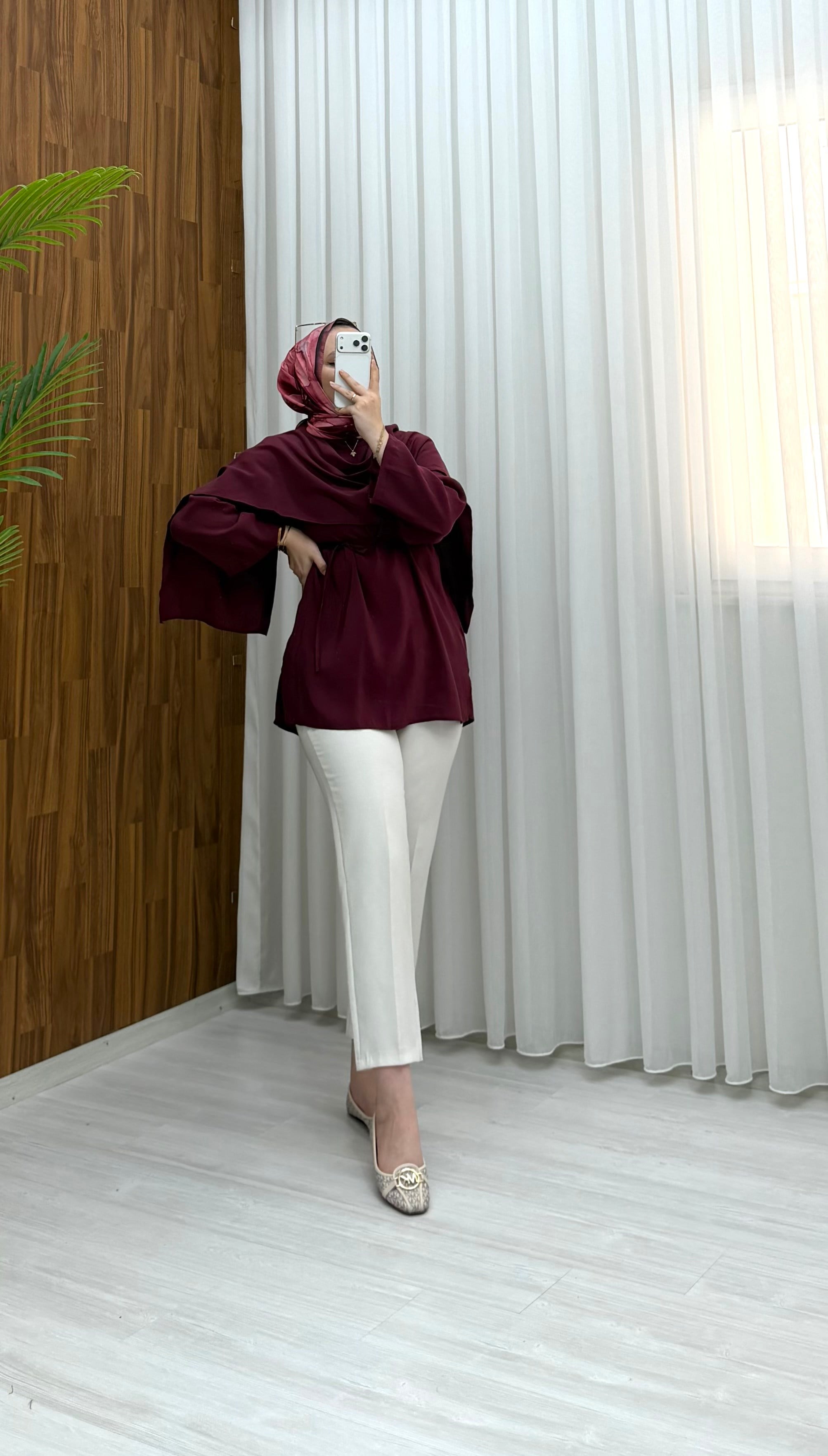 Newshe Pelerin Detay Modal Tunik Bordo 101 
