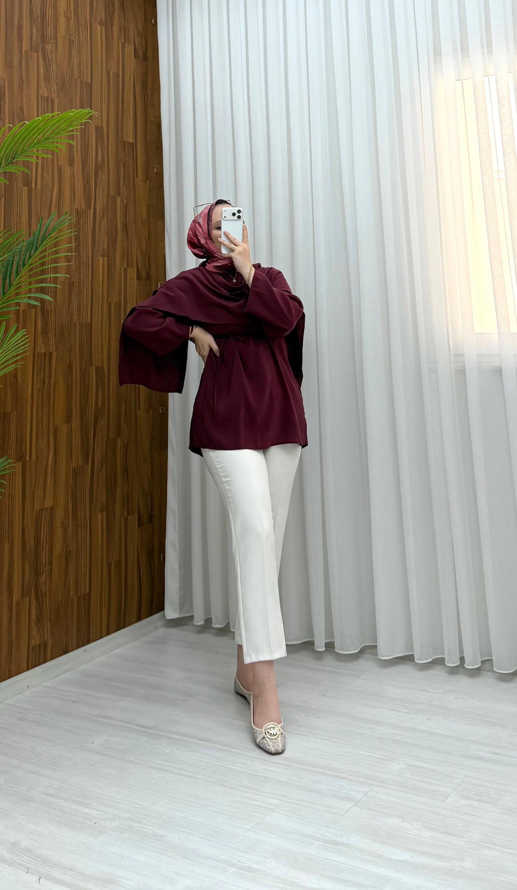 Newshe Pelerin Detay Modal Tunik Bordo 101 