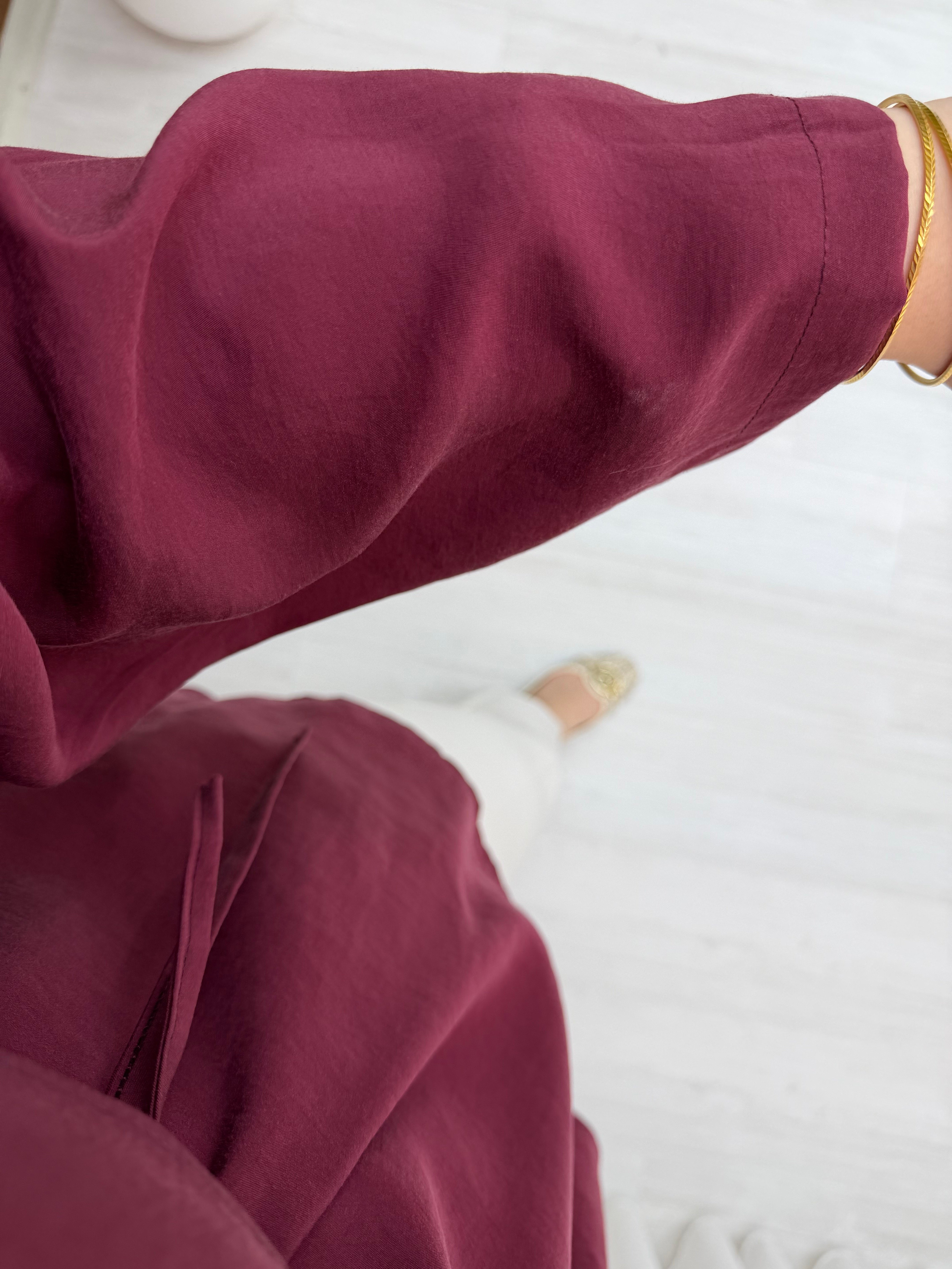 Newshe Pelerin Detay Modal Tunik Bordo 101 