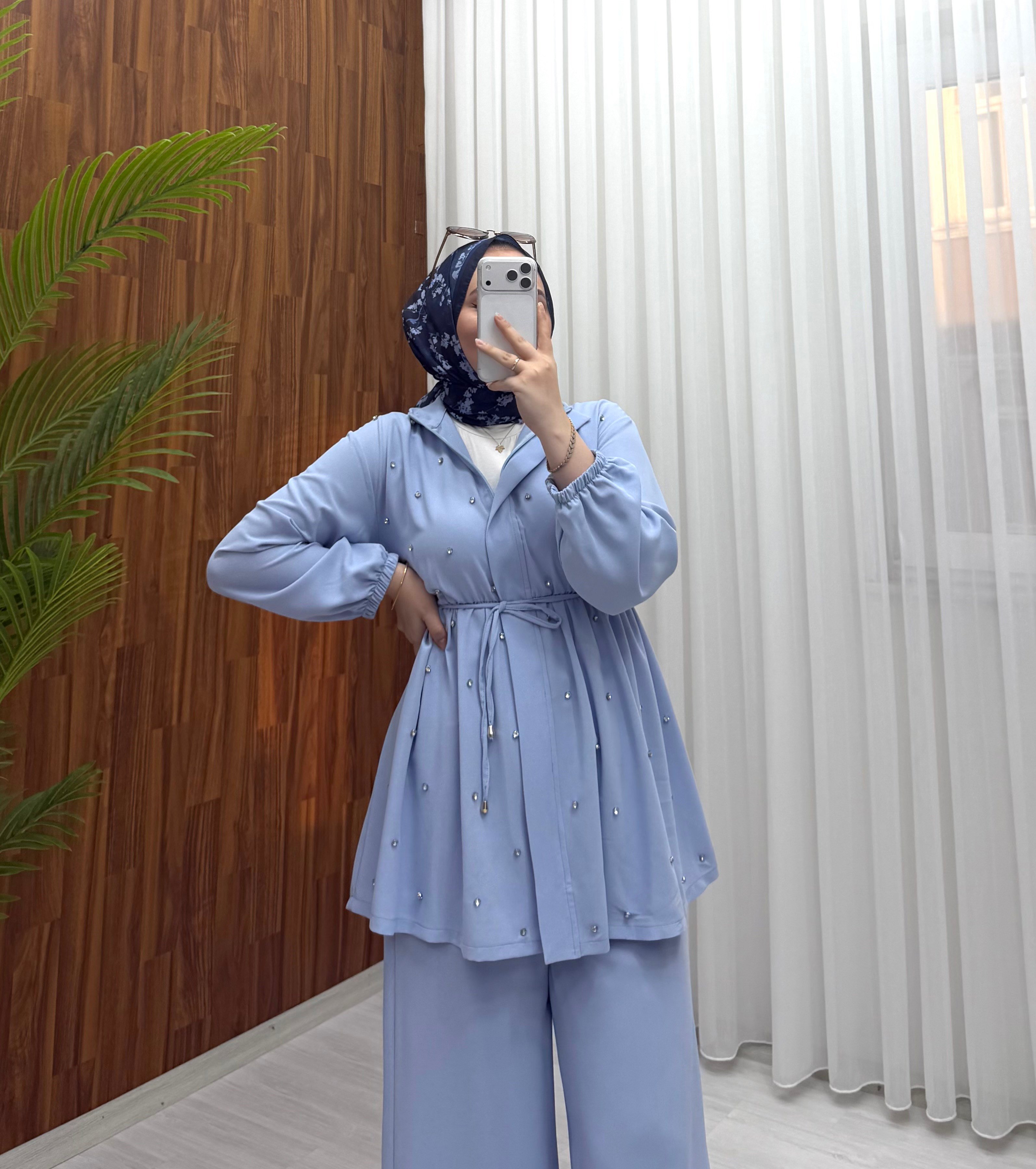 Binay Taşı Linda Takım Bebe Mavisi 1035 