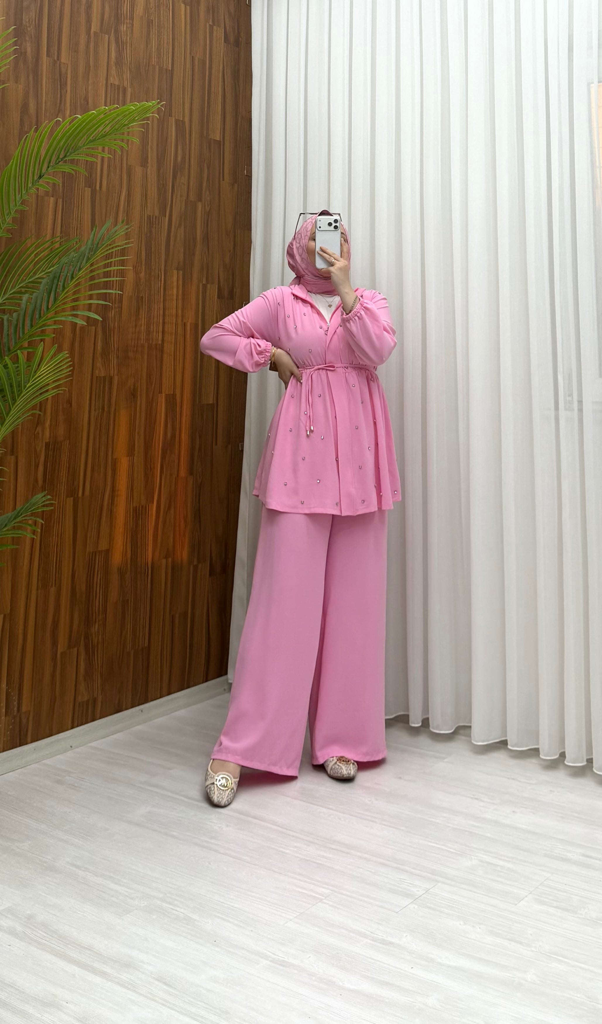 Binay Taşı Linda Takım Pembe 1035 