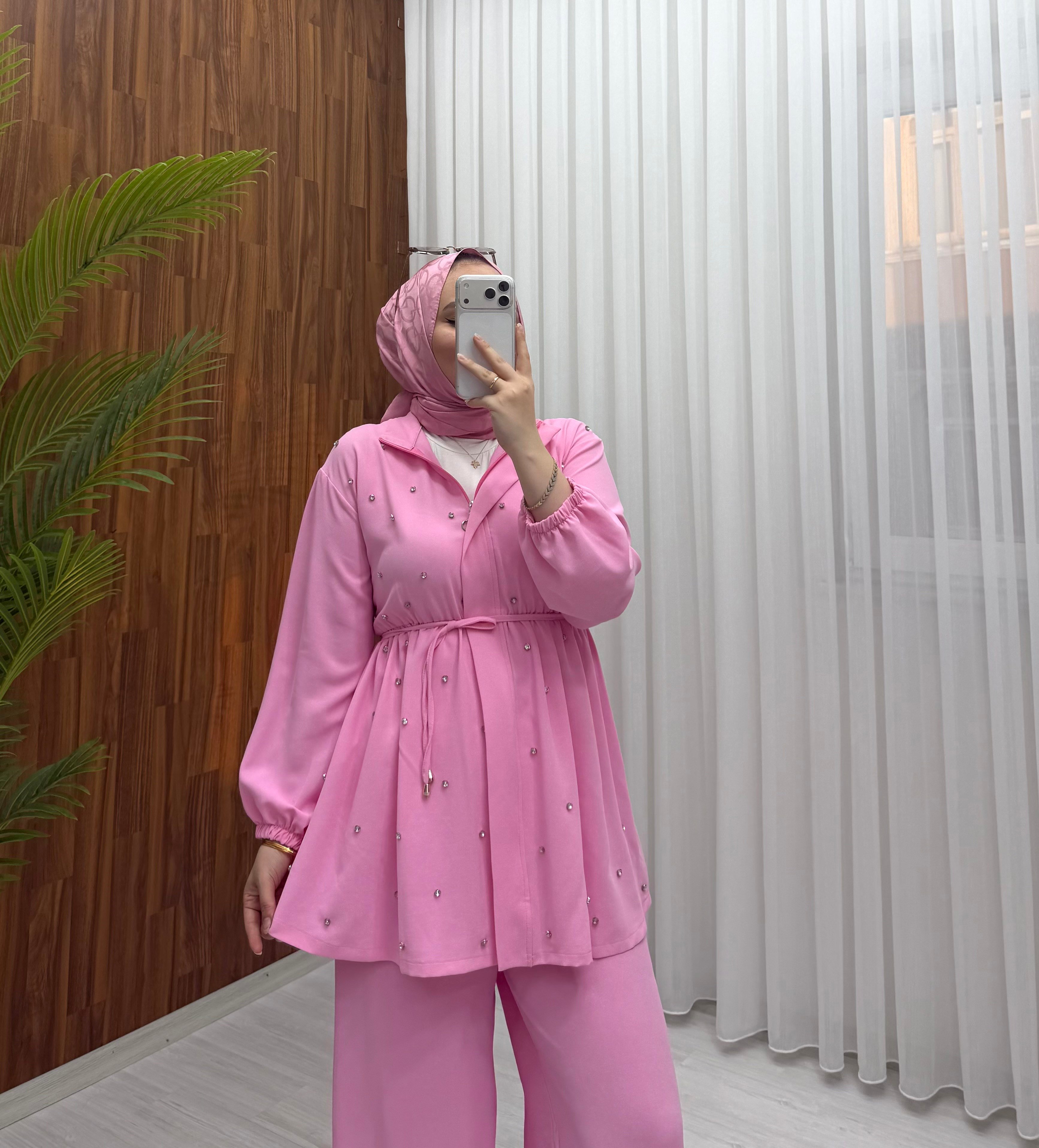 Binay Taşı Linda Takım Pembe 1035 