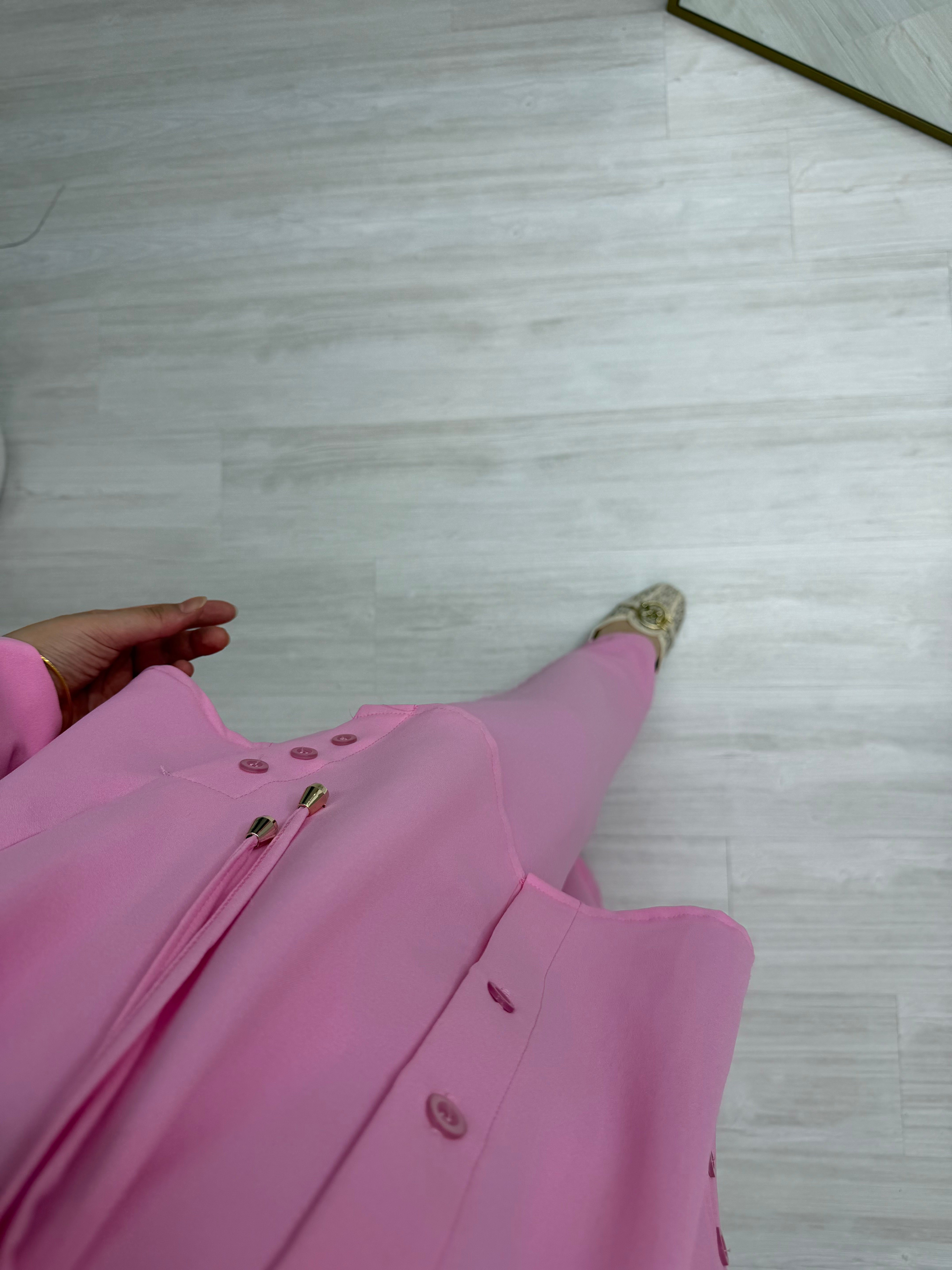 Binay Linda Düğmeli Takım Pembe 1038 