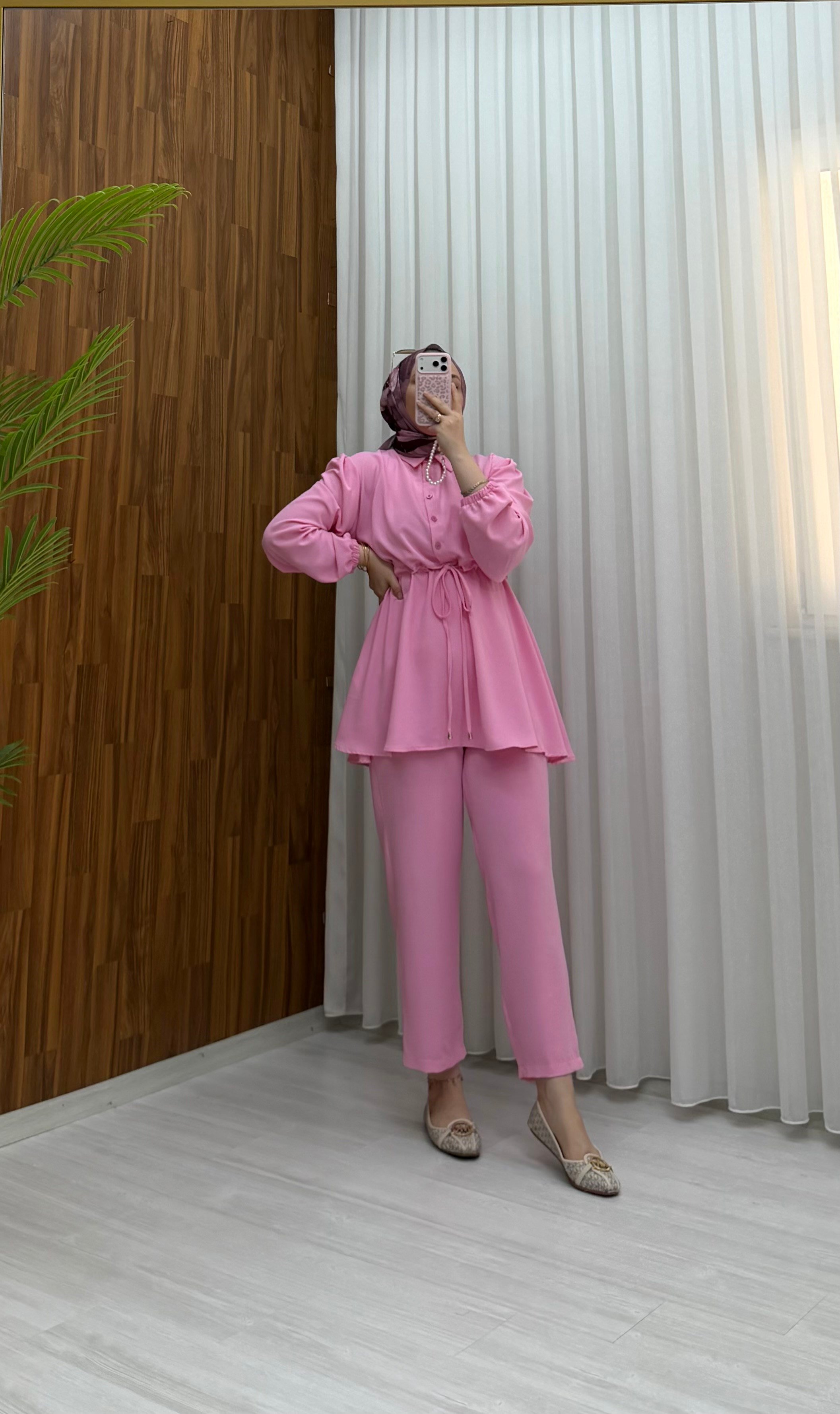 Binay Linda Yakalı Takım Pembe 1042 