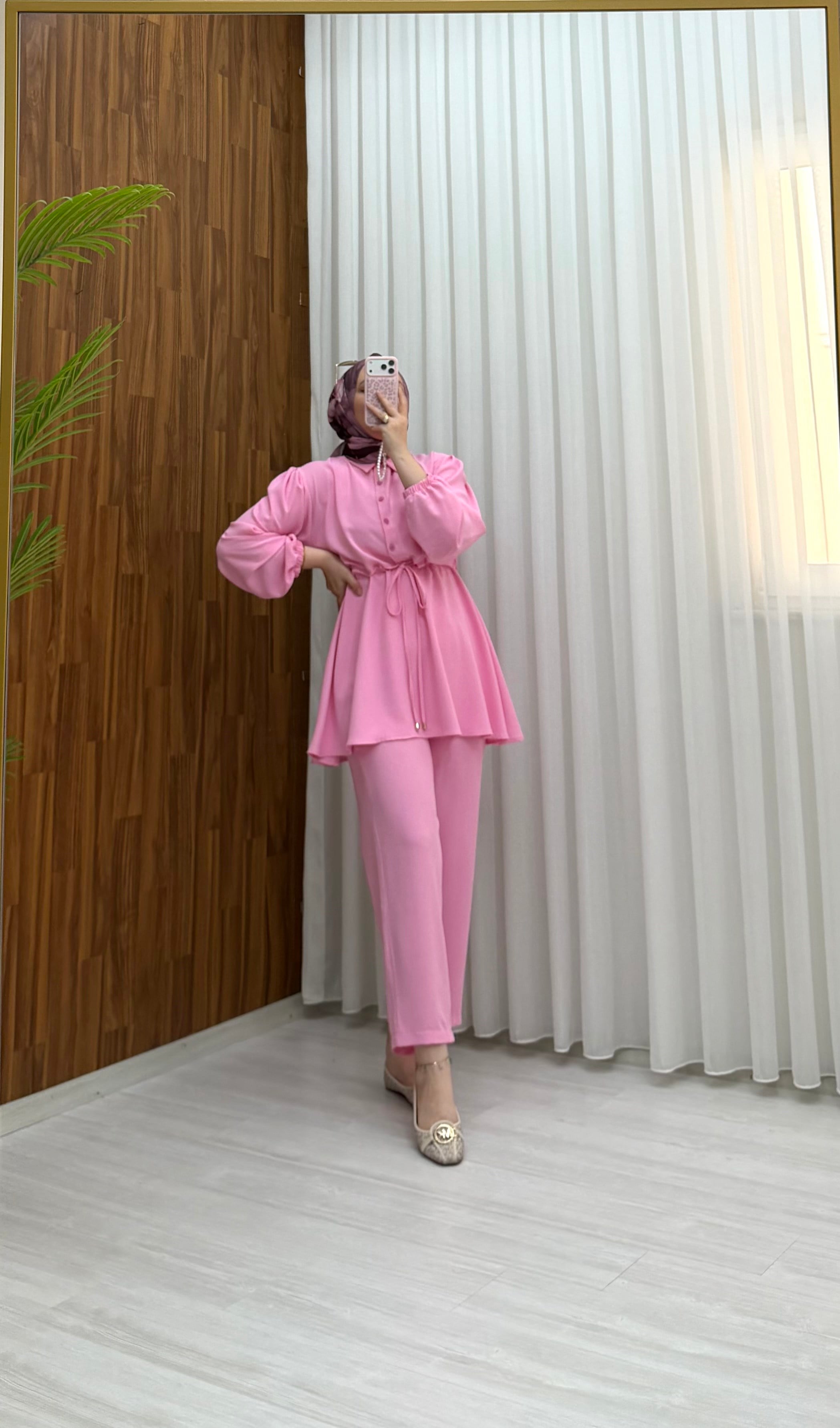 Binay Linda Yakalı Takım Pembe 1042 