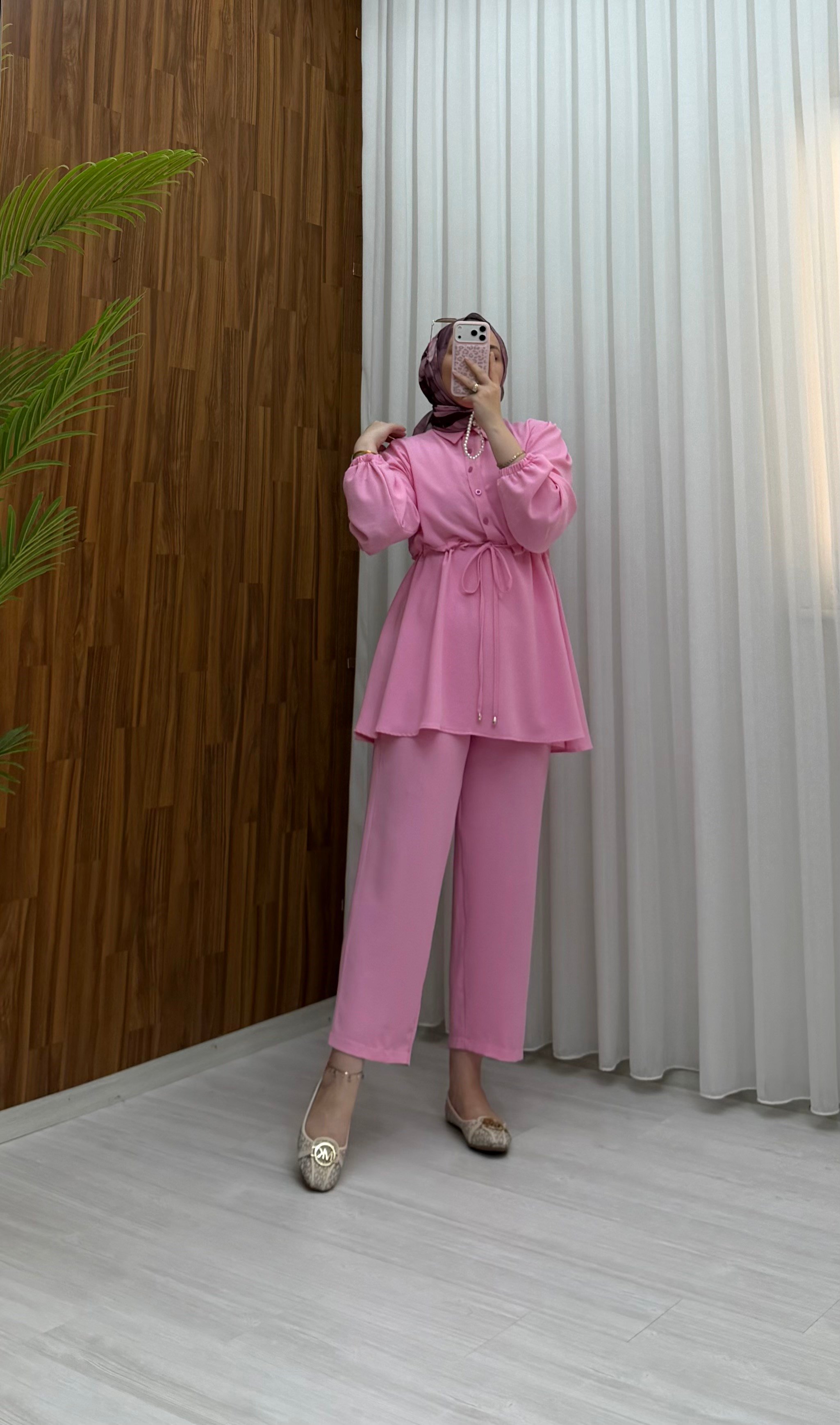 Binay Linda Yakalı Takım Pembe 1042 