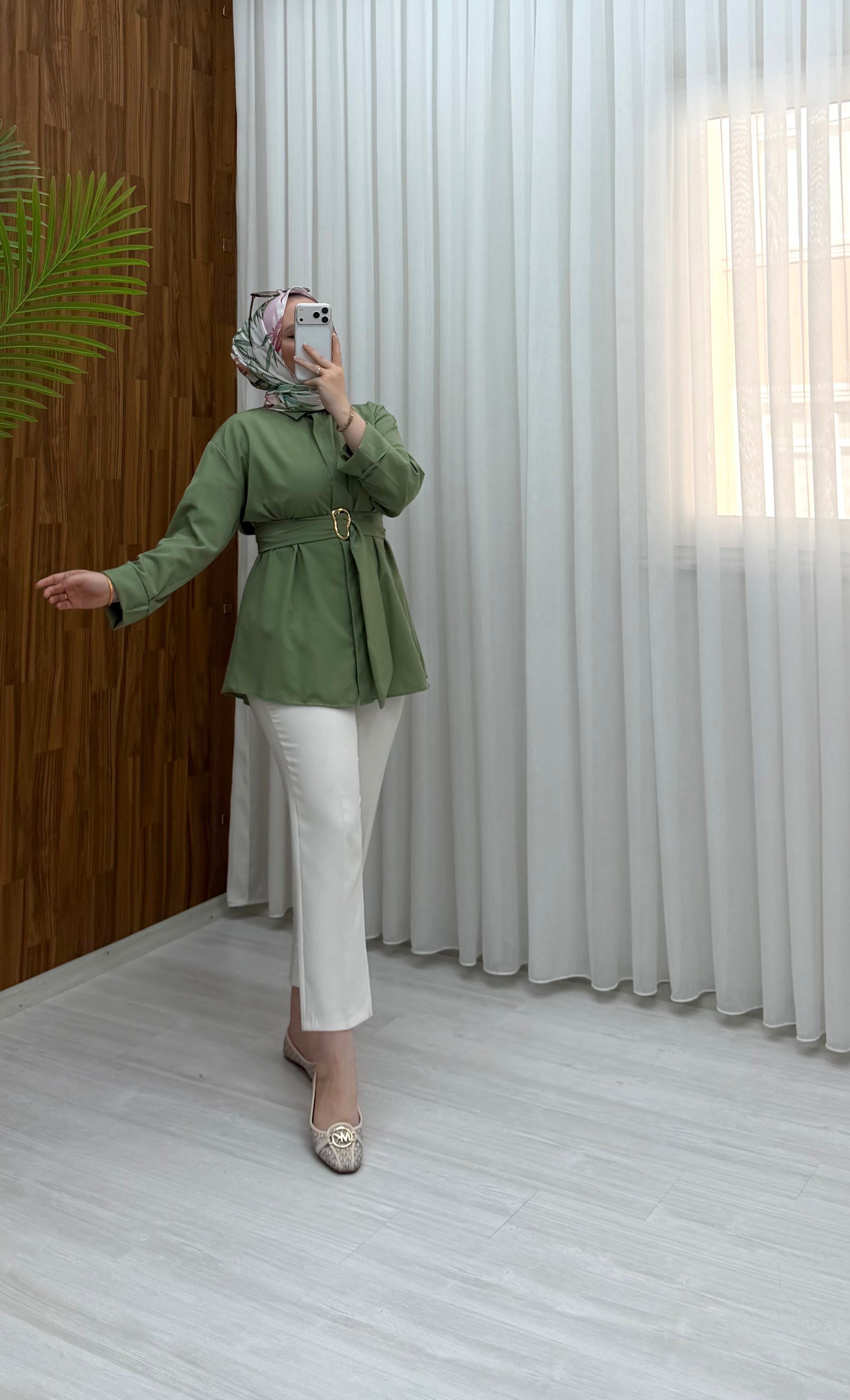 Newshe Toka Detay Tunik Haki 1070 
