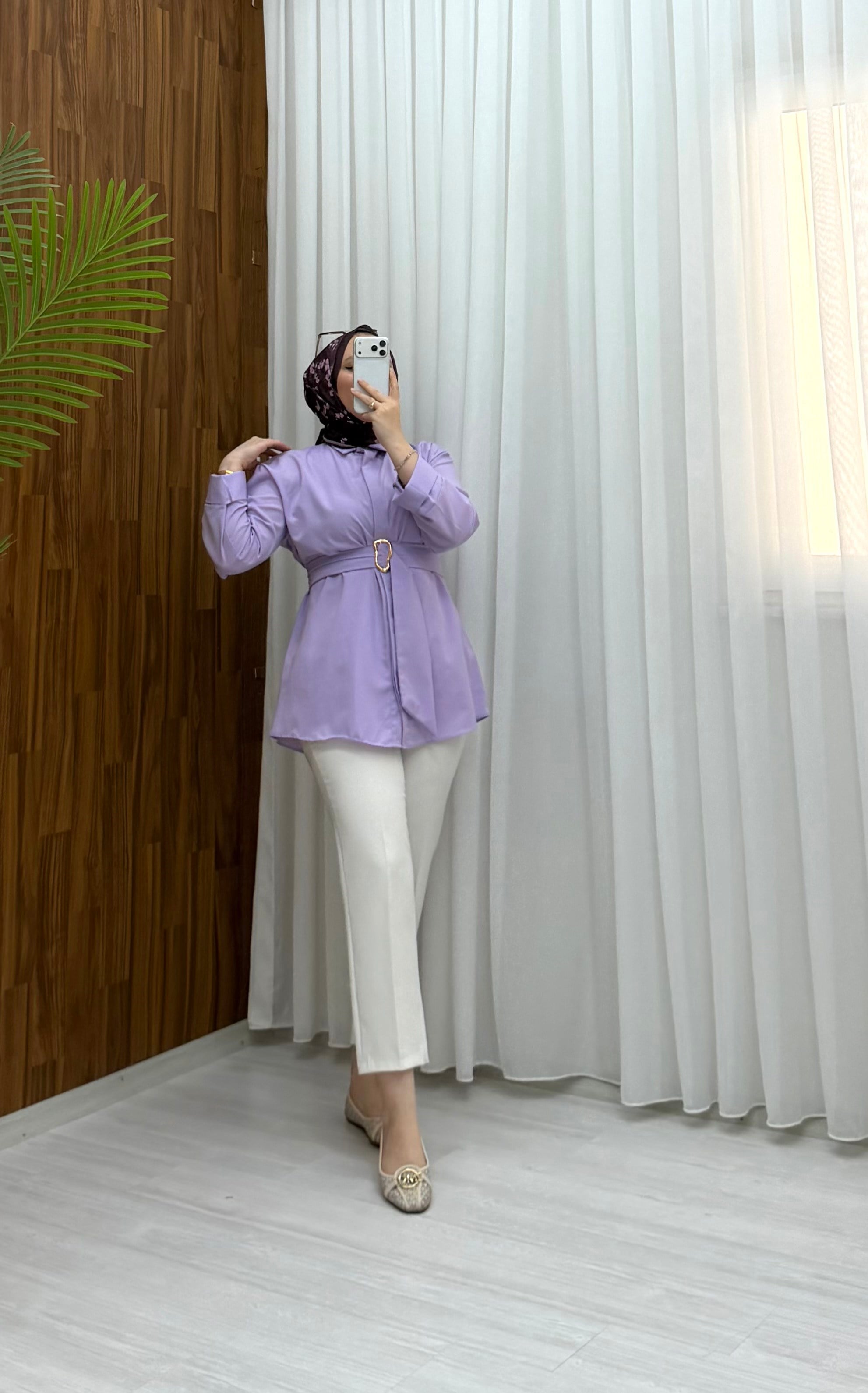 Newshe Toka Detay Tunik Lila 1070 