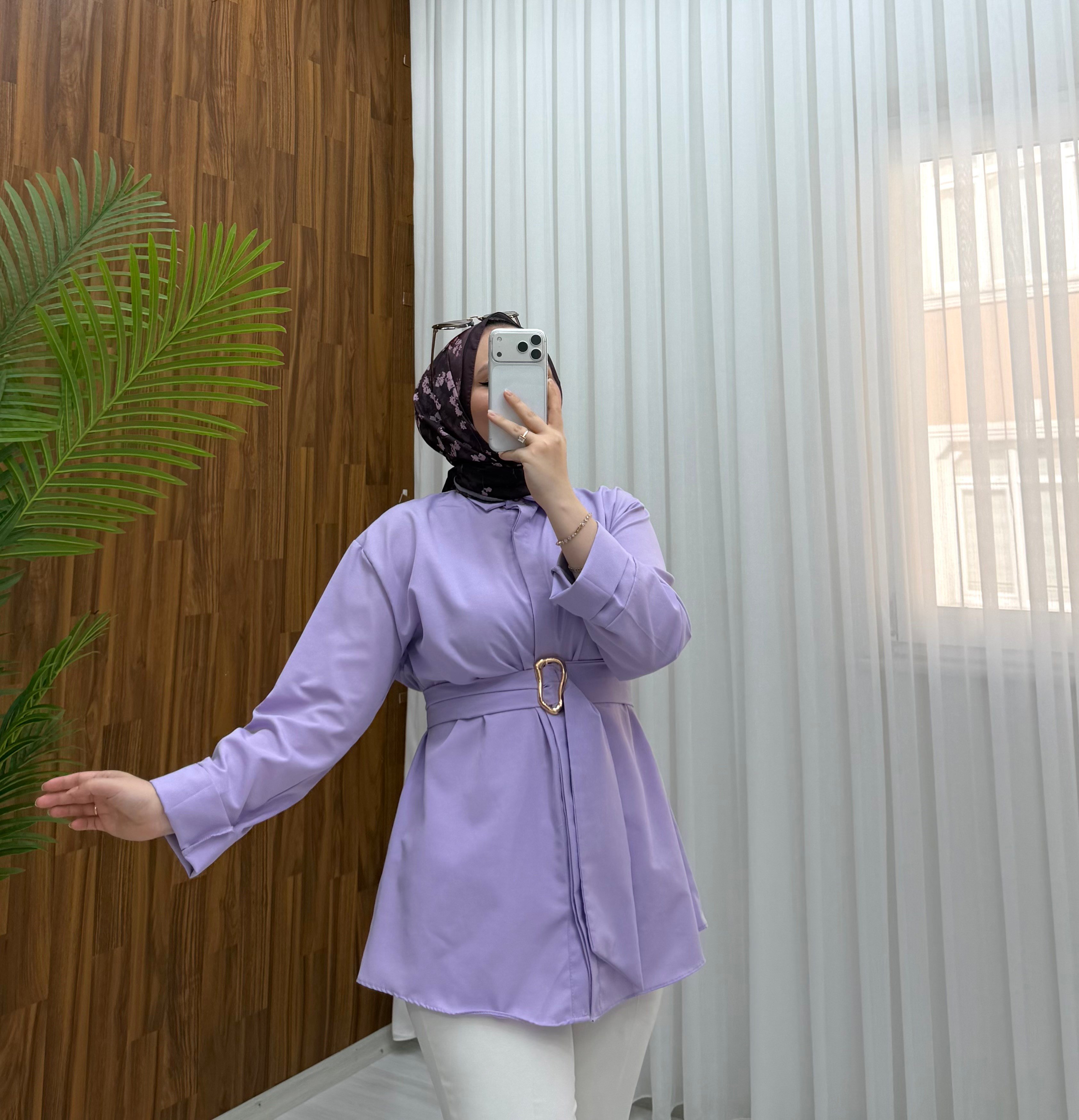 Newshe Toka Detay Tunik Lila 1070 