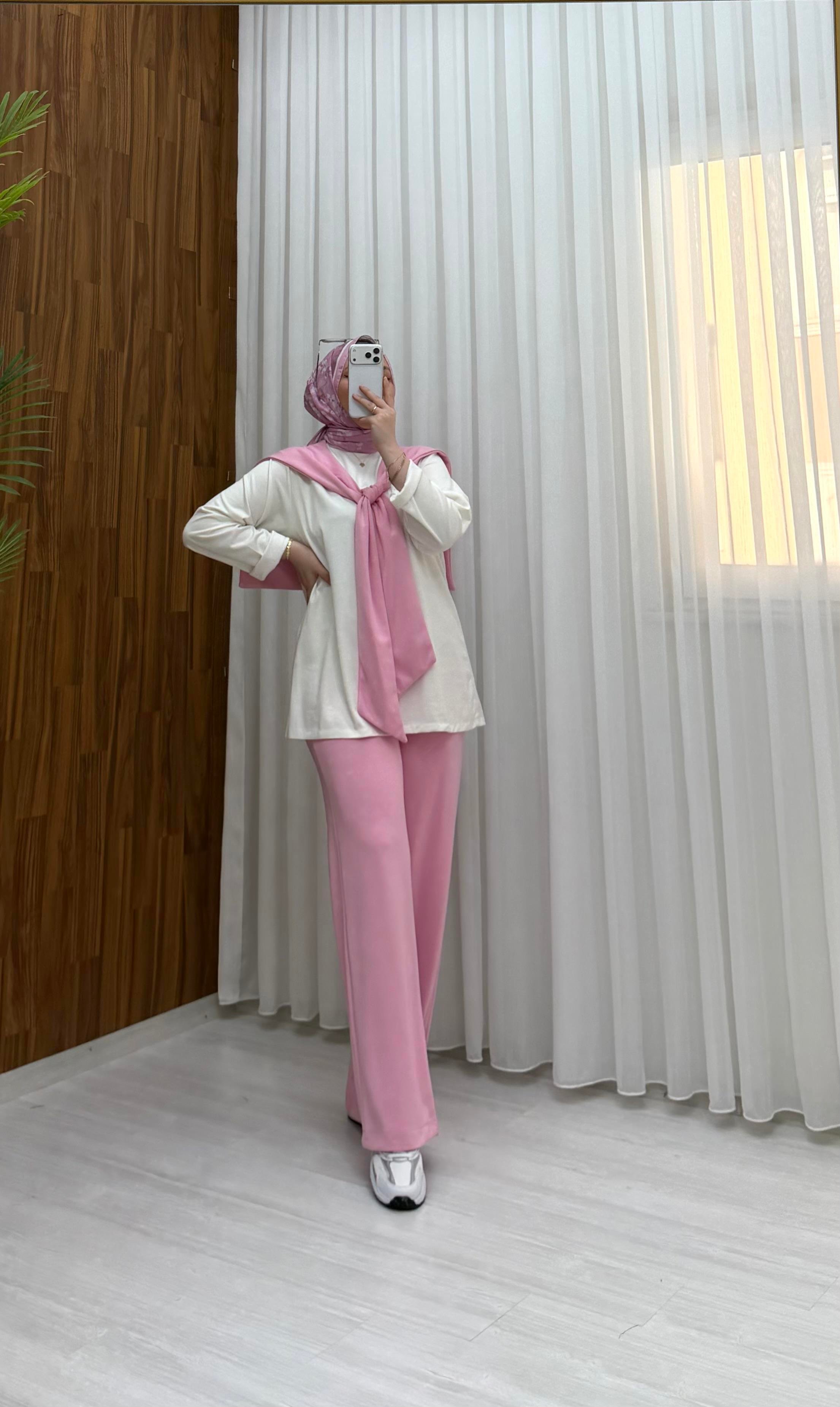Poli Milano Atkı Detay Oysho 3 lü Takım pembe  1123 