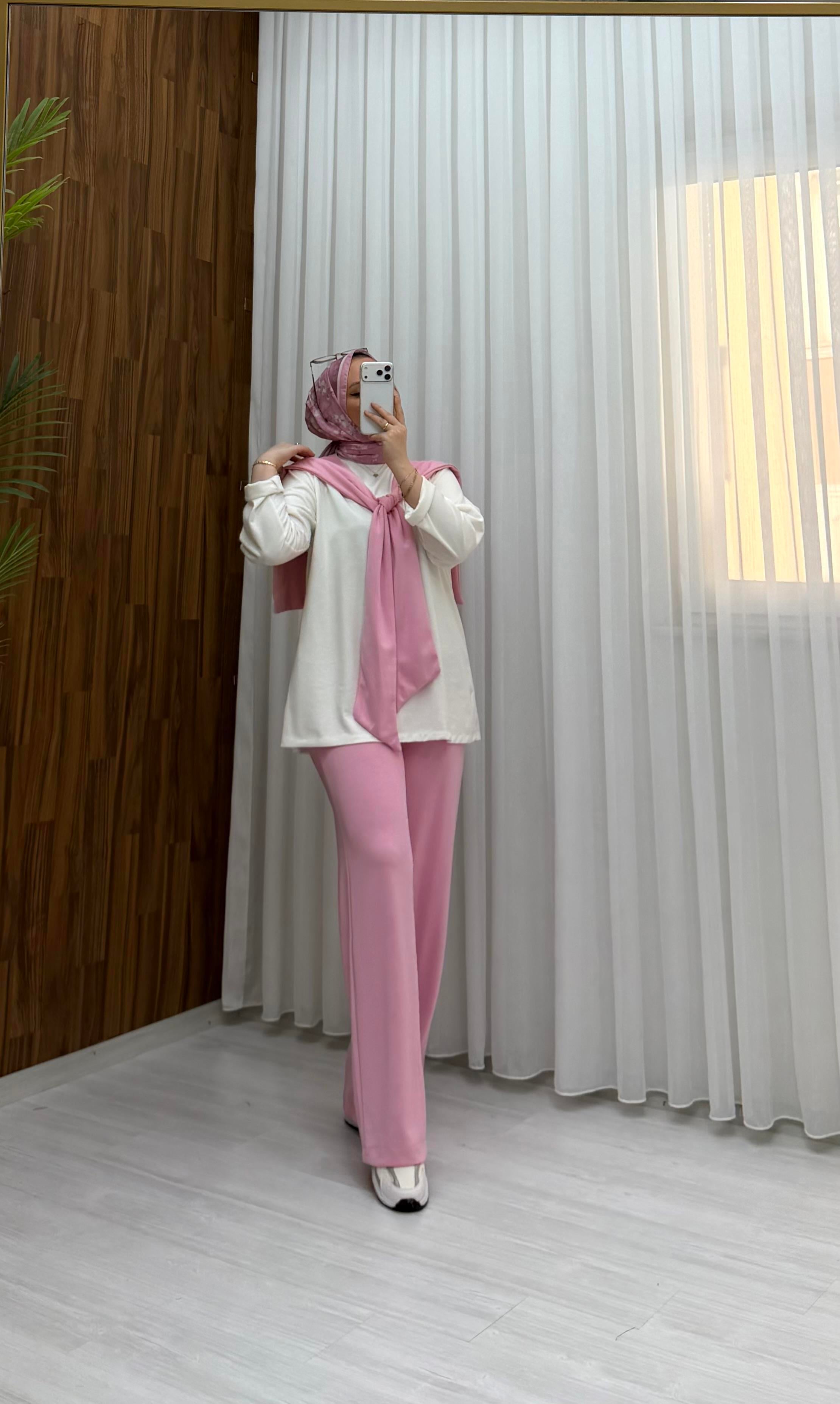 Poli Milano Atkı Detay Oysho 3 lü Takım pembe  1123 