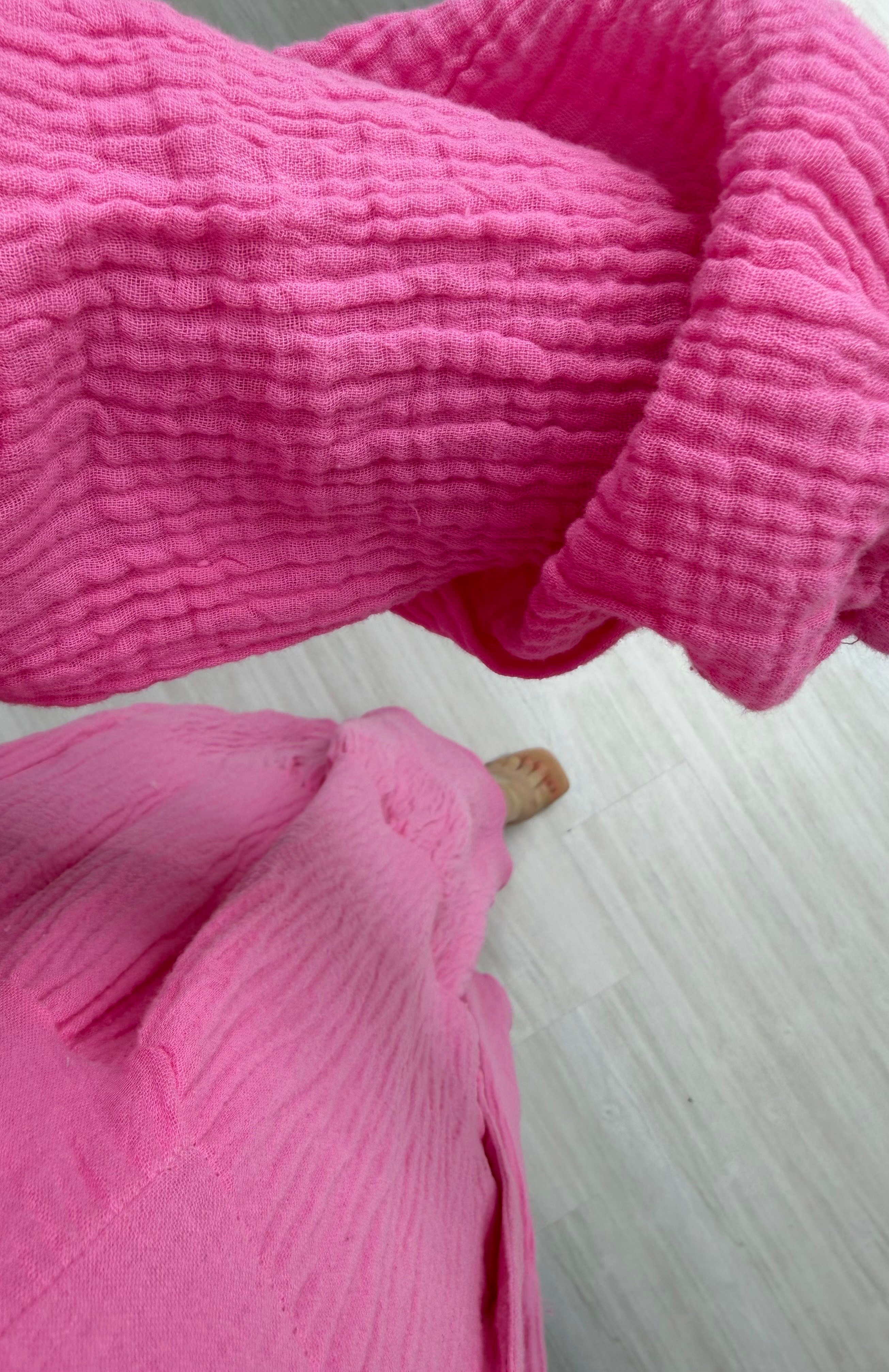 Dior Keten Elbise Pembe  1198 
