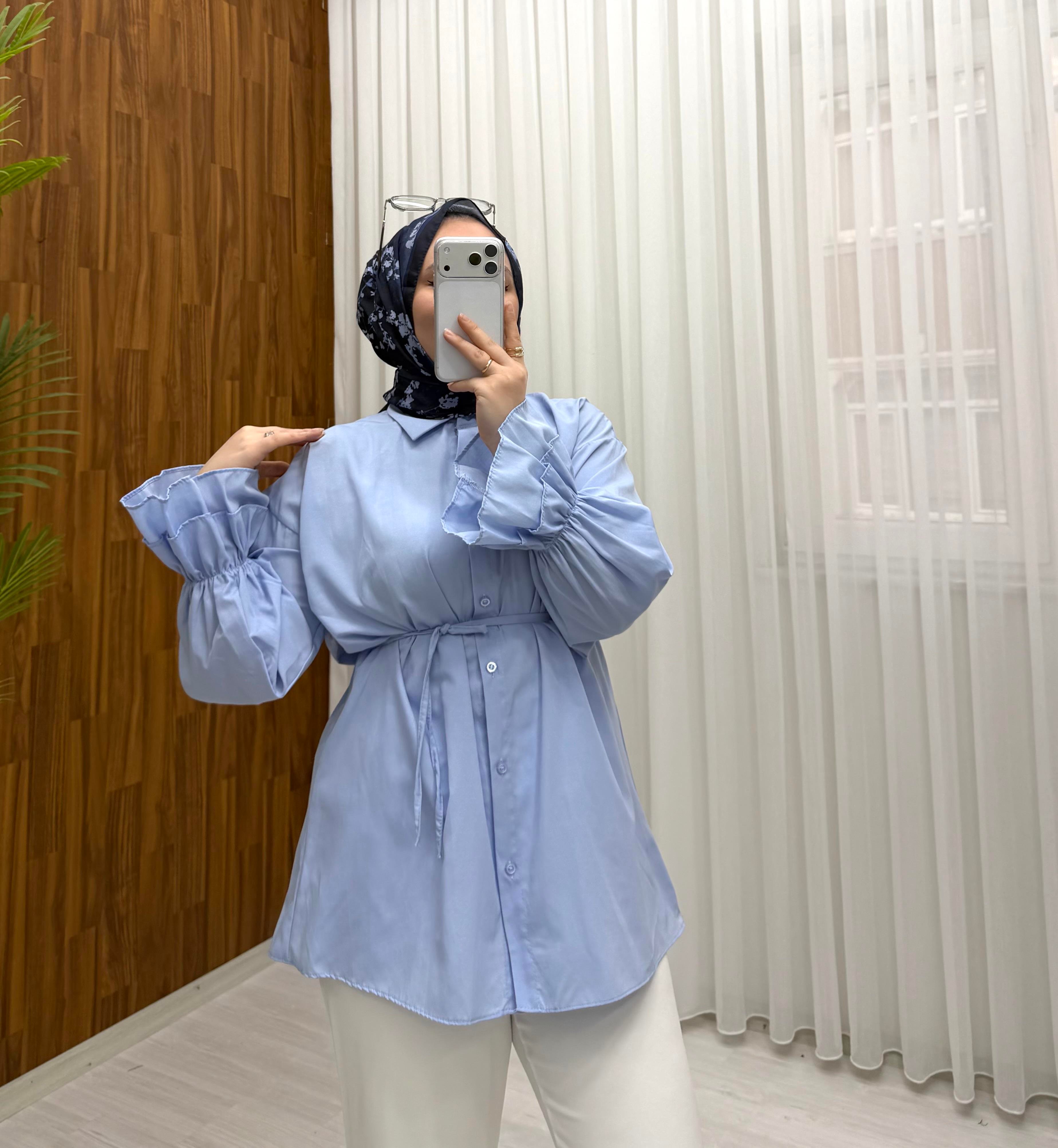 Newshe Kolları Kat Kat Tunik STD Bebe Mavisi 1649 